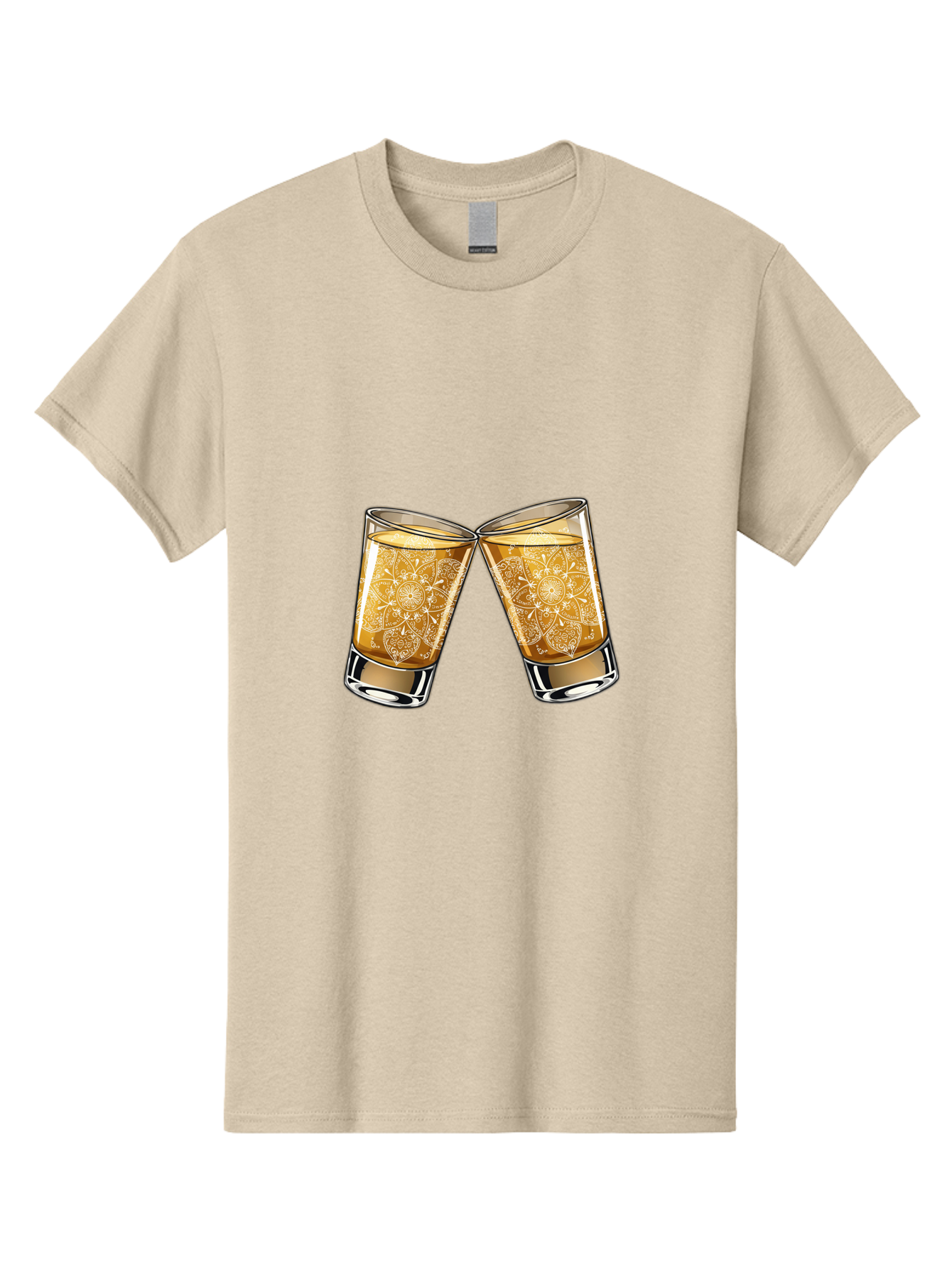 Cheers-4 Men'S Graphic Tee, 100% Cotton, Comfortable Casual Summer Wear, Machine Washable, Whiskey Glasses, Shot Glasses, Cheers Toast, Celebration Drink, Spirits, Luxury Glassware, Ornate Design, Festive Atmosphere, Party, Drink Together Baa286 23