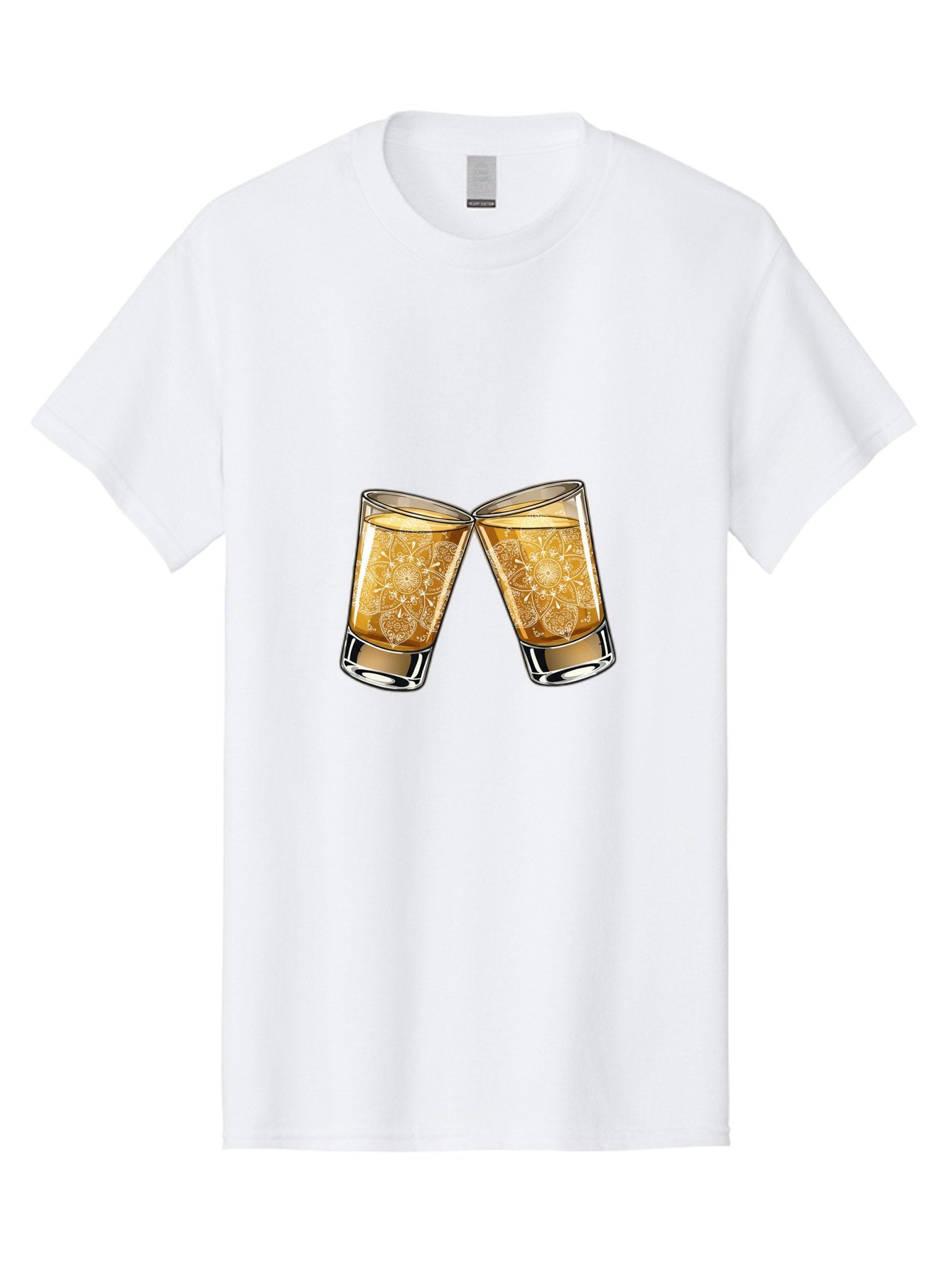 Cheers-4 Men'S Graphic Tee, 100% Cotton, Comfortable Casual Summer Wear, Machine Washable, Whiskey Glasses, Shot Glasses, Cheers Toast, Celebration Drink, Spirits, Luxury Glassware, Ornate Design, Festive Atmosphere, Party, Drink Together Baa286 7