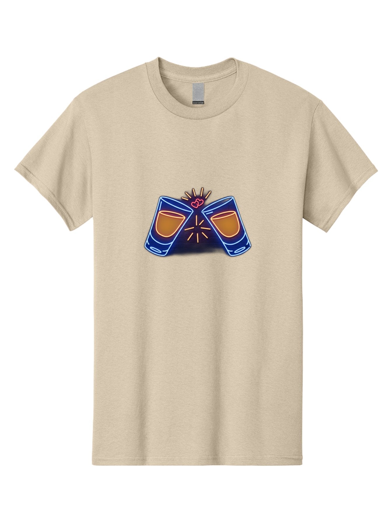 Cheers Men'S Graphic Tee, 100% Cotton, Comfortable Casual Summer Wear, Machine Washable, Cheersing Glasses, Toast, Love Heart, Celebration, Party, Friendship, Glasses Clinking, Festive Mood, Social Gathering Baa287 9