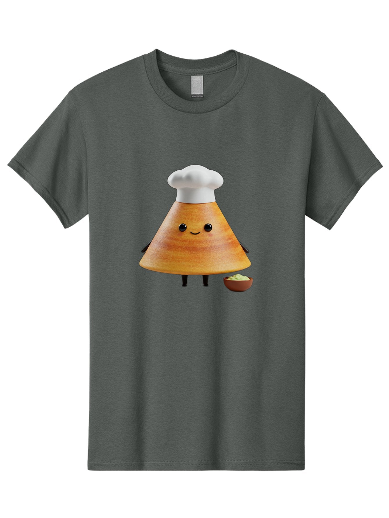 Chef-Cone Men'S Graphic Tee, 100% Cotton, Comfortable Casual Summer Wear, Machine Washable, Cartoon Character, Chef Hat, Cooking, Food, Sauce, Condiment, Kitchen, Culinary, Recipe, Cartoon Mascot, Anthropomorphic, 3D Illustration Baa288