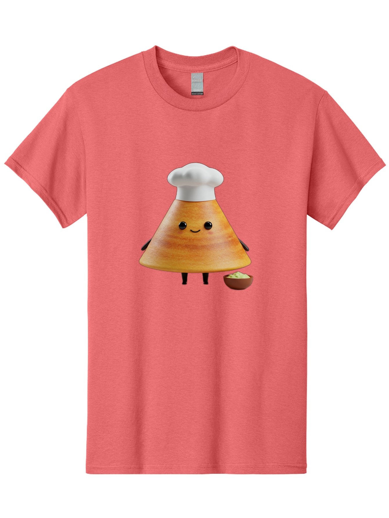 Chef-Cone Men'S Graphic Tee, 100% Cotton, Comfortable Casual Summer Wear, Machine Washable, Cartoon Character, Chef Hat, Cooking, Food, Sauce, Condiment, Kitchen, Culinary, Recipe, Cartoon Mascot, Anthropomorphic, 3D Illustration Baa288 3