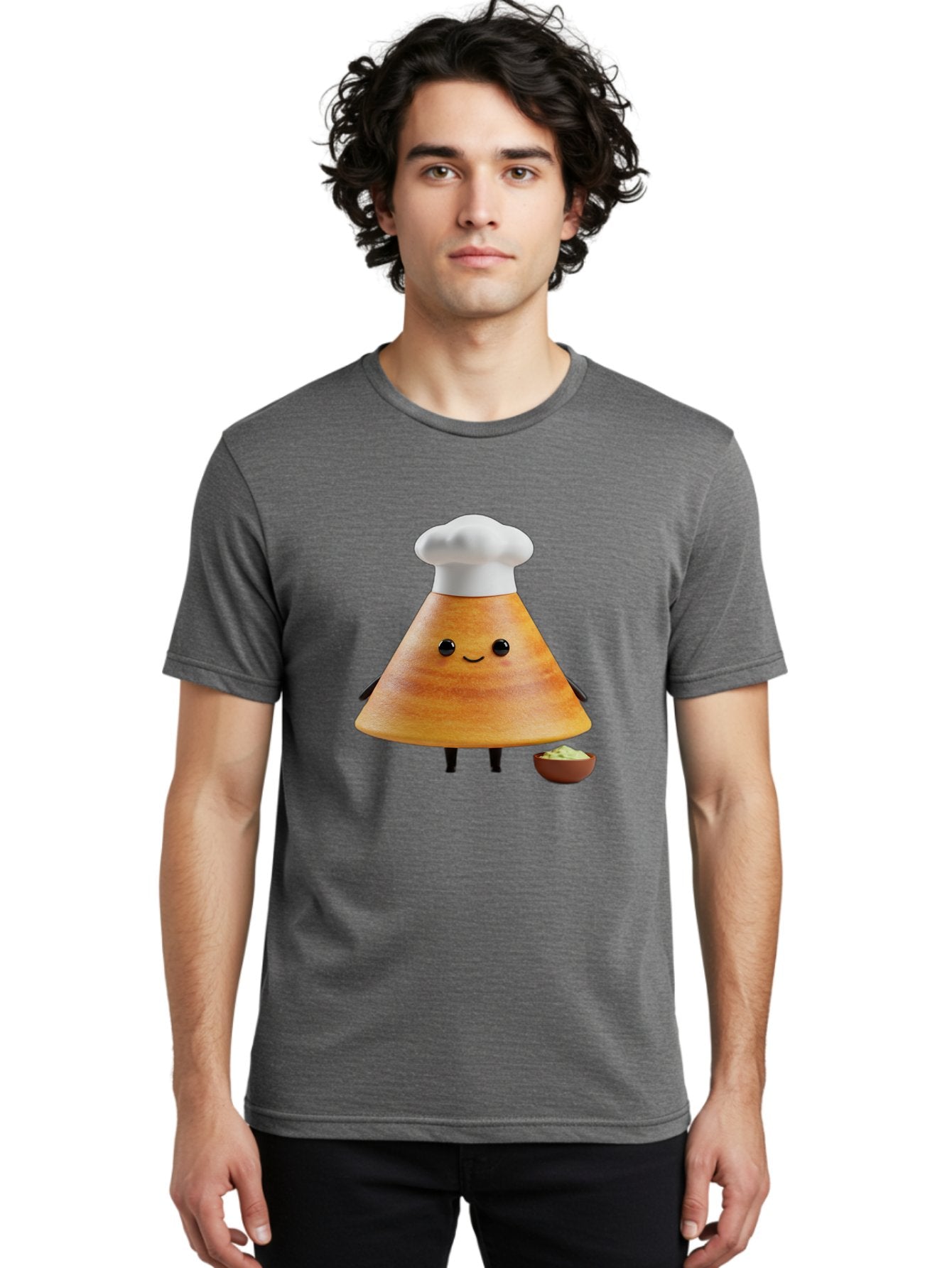 Chef-Cone Men'S Graphic Tee, 100% Cotton, Comfortable Casual Summer Wear, Machine Washable, Cartoon Character, Chef Hat, Cooking, Food, Sauce, Condiment, Kitchen, Culinary, Recipe, Cartoon Mascot, Anthropomorphic, 3D Illustration Baa288 26