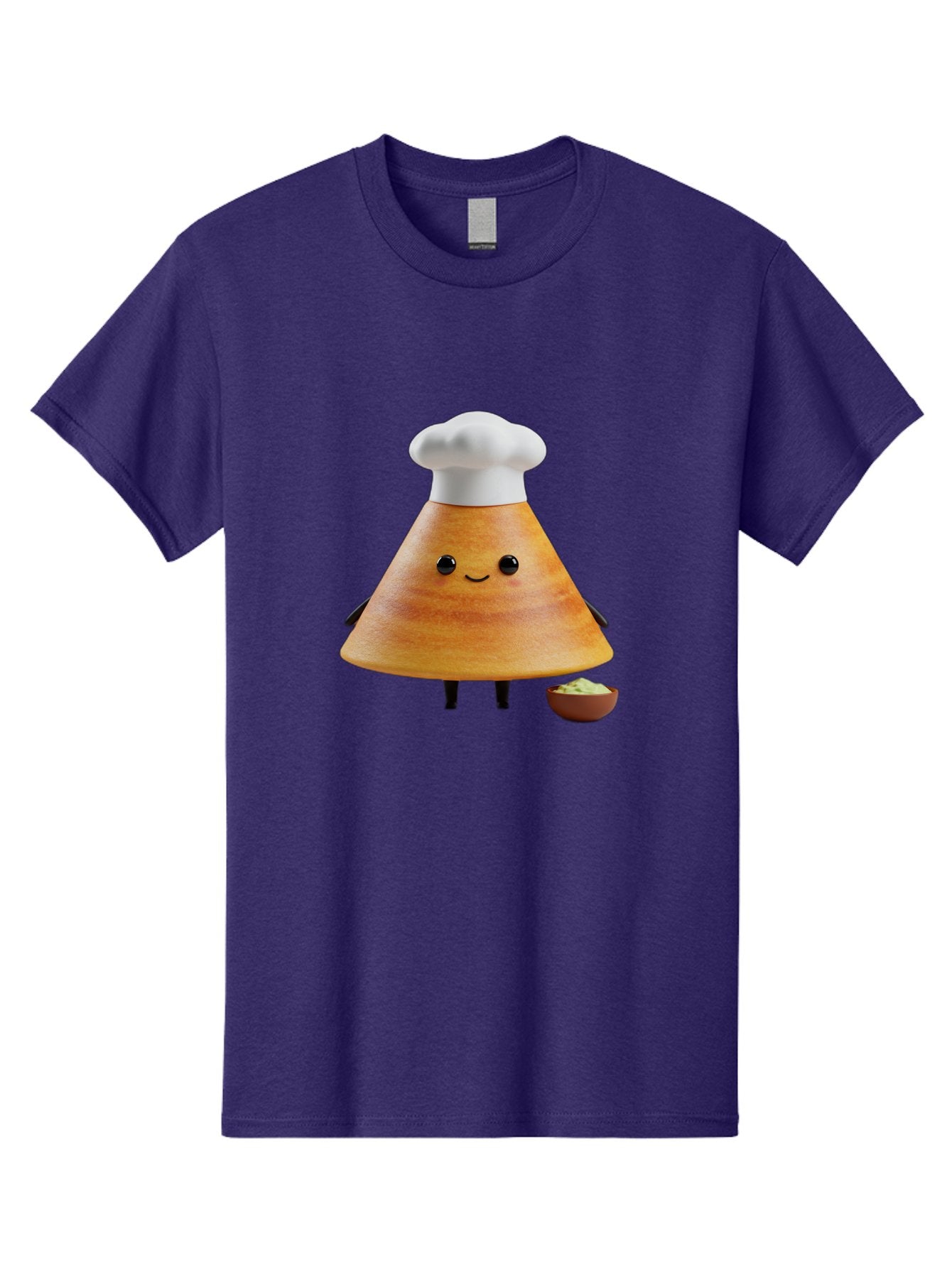 Chef-Cone Men'S Graphic Tee, 100% Cotton, Comfortable Casual Summer Wear, Machine Washable, Cartoon Character, Chef Hat, Cooking, Food, Sauce, Condiment, Kitchen, Culinary, Recipe, Cartoon Mascot, Anthropomorphic, 3D Illustration Baa288 15