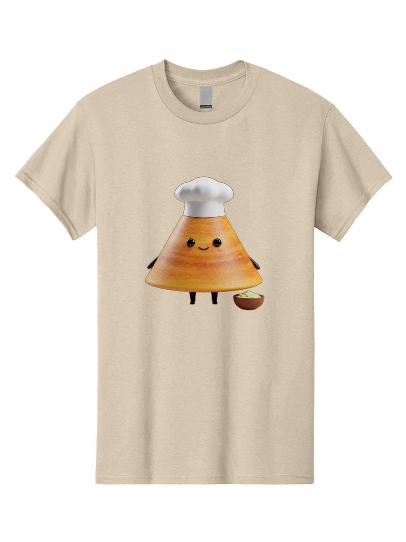 Chef-Cone Men'S Graphic Tee, 100% Cotton, Comfortable Casual Summer Wear, Machine Washable, Cartoon Character, Chef Hat, Cooking, Food, Sauce, Condiment, Kitchen, Culinary, Recipe, Cartoon Mascot, Anthropomorphic, 3D Illustration Baa288 4