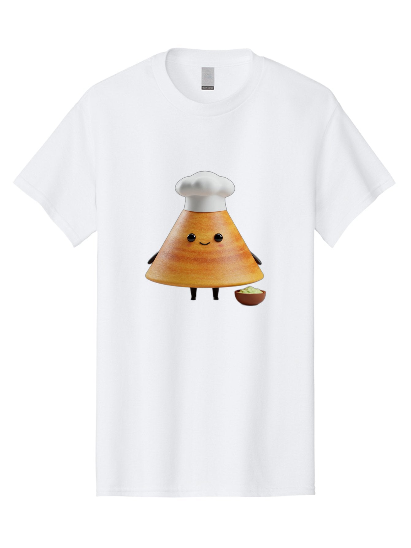 Chef-Cone Men'S Graphic Tee, 100% Cotton, Comfortable Casual Summer Wear, Machine Washable, Cartoon Character, Chef Hat, Cooking, Food, Sauce, Condiment, Kitchen, Culinary, Recipe, Cartoon Mascot, Anthropomorphic, 3D Illustration Baa288 7
