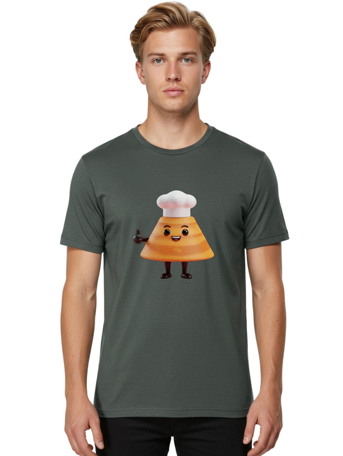 Chef-Hat-Mushroom-Character Men'S Graphic Tee, 100% Cotton, Comfortable Casual Summer Wear, Machine Washable, Cartoon Mushroom, Chef Hat, Thumbs Up, Happy Face, Cooking, Culinary, Chef Character, Mushroom Mascot, Kitchen, Funny, Adorable, Baa289 16
