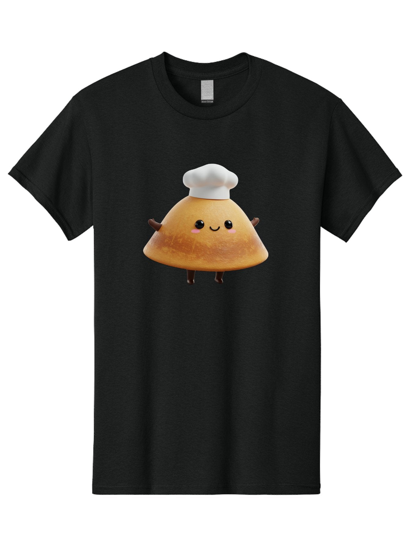 Chef-Hat-Mushroom Men'S Graphic Tee, 100% Cotton, Comfortable Casual Summer Wear, Machine Washable, Croissant Character, Chef Hat, Happy Face, Pink Blush, Smiling Mouth, Cute Pastry, Bakery Illustration, Cartoon Food, Animated Treat, Baa290 14