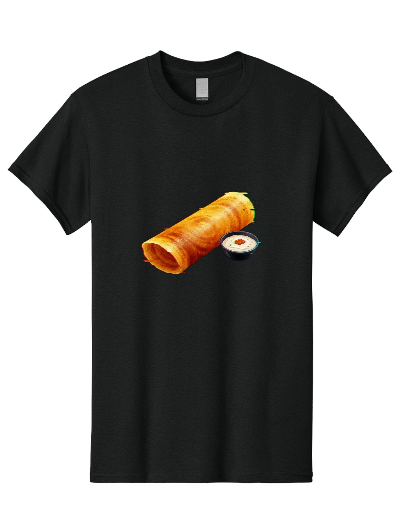 Chicken-Roll Men'S Graphic Tee, 100% Cotton, Comfortable Casual Summer Wear, Machine Washable, Masala Dosa, South Indian Cuisine, Dosa With Chutney, Indian Breakfast, Street Food, Traditional Recipe, Dosa Roll, Chutney Bowl, Crispy Dosa, Baa291