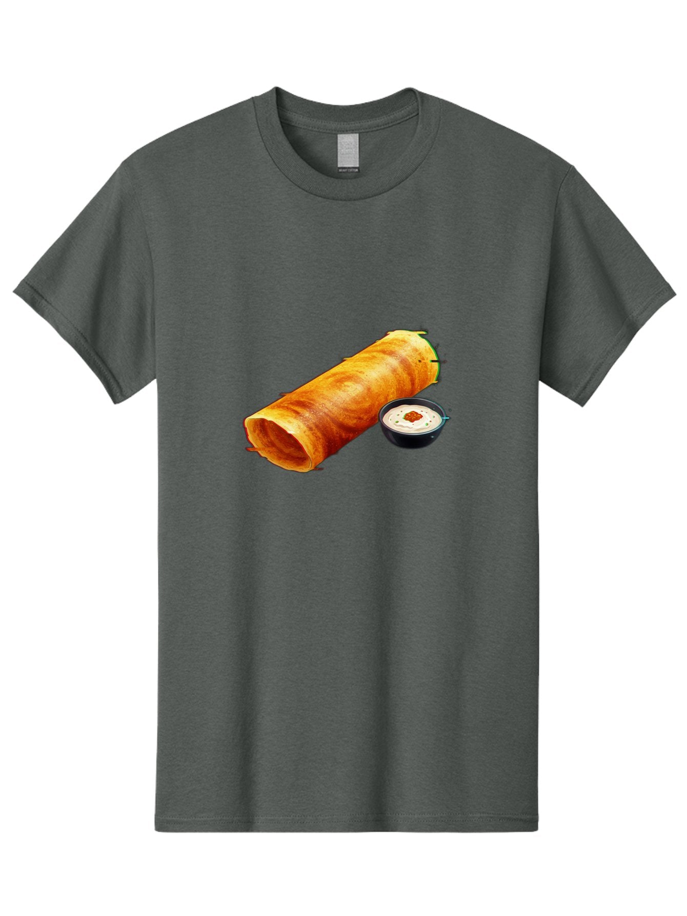 Chicken-Roll Men'S Graphic Tee, 100% Cotton, Comfortable Casual Summer Wear, Machine Washable, Masala Dosa, South Indian Cuisine, Dosa With Chutney, Indian Breakfast, Street Food, Traditional Recipe, Dosa Roll, Chutney Bowl, Crispy Dosa, Baa291 15