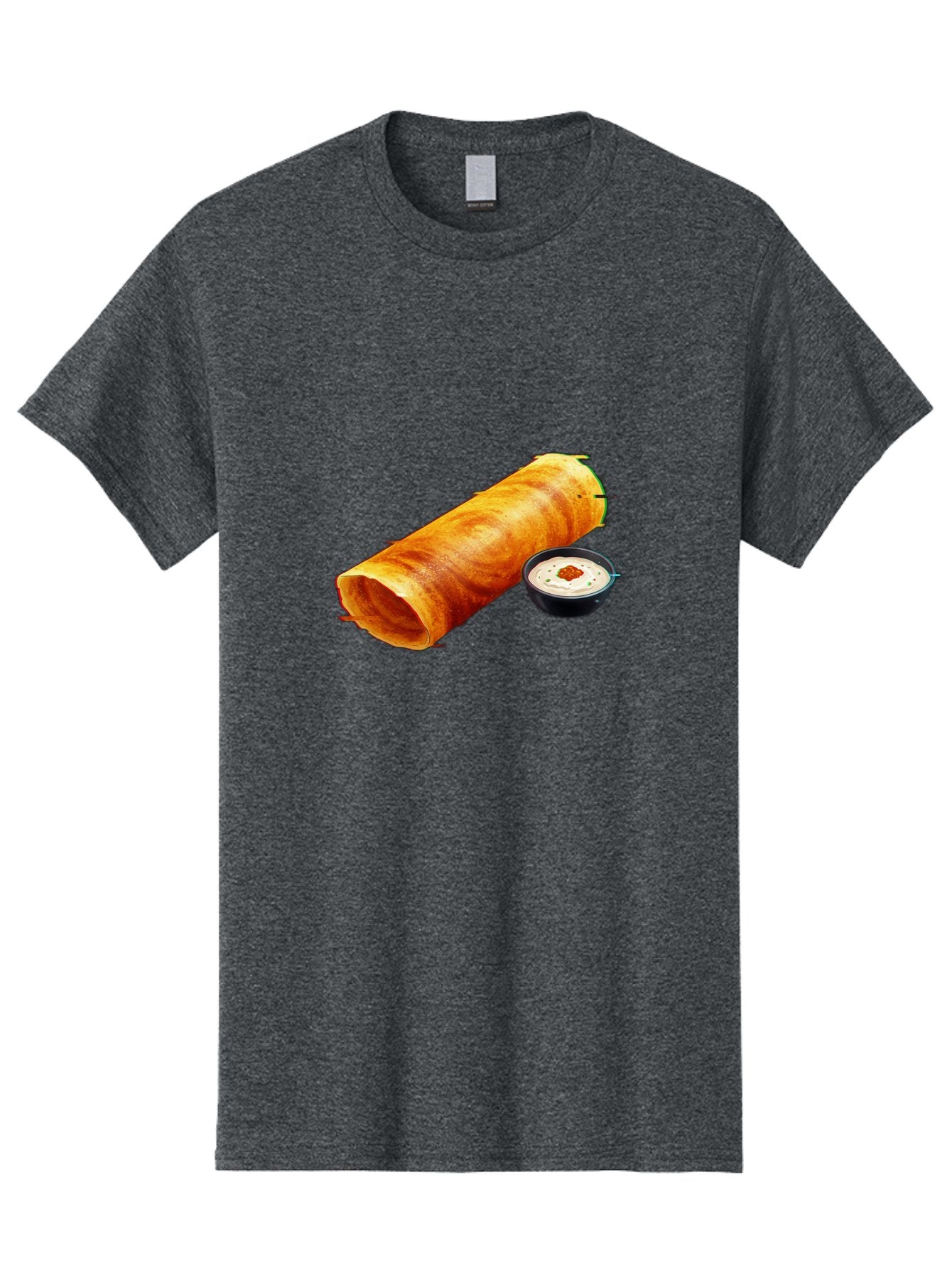Chicken-Roll Men'S Graphic Tee, 100% Cotton, Comfortable Casual Summer Wear, Machine Washable, Masala Dosa, South Indian Cuisine, Dosa With Chutney, Indian Breakfast, Street Food, Traditional Recipe, Dosa Roll, Chutney Bowl, Crispy Dosa, Baa291 5
