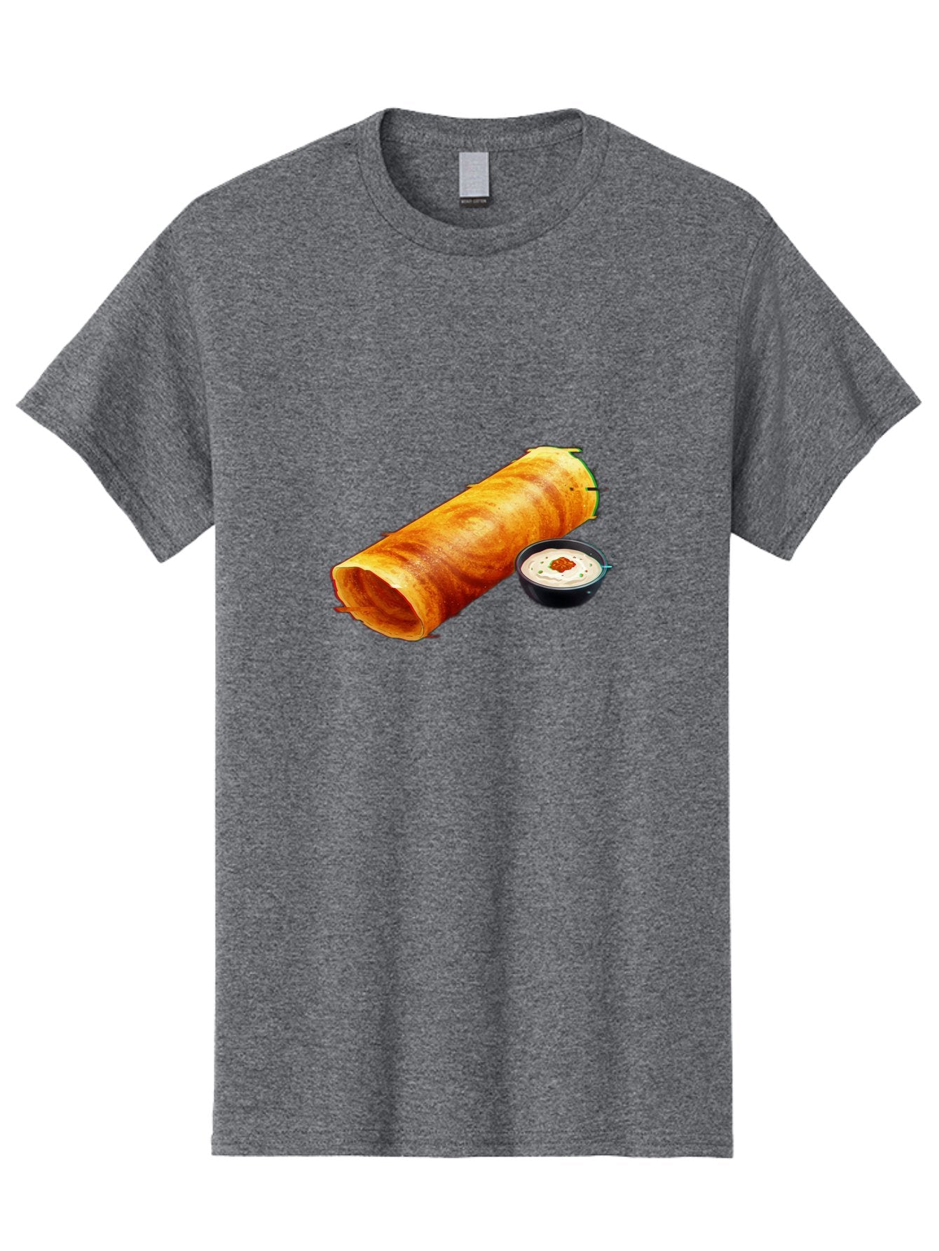 Chicken-Roll Men'S Graphic Tee, 100% Cotton, Comfortable Casual Summer Wear, Machine Washable, Masala Dosa, South Indian Cuisine, Dosa With Chutney, Indian Breakfast, Street Food, Traditional Recipe, Dosa Roll, Chutney Bowl, Crispy Dosa, Baa291 3