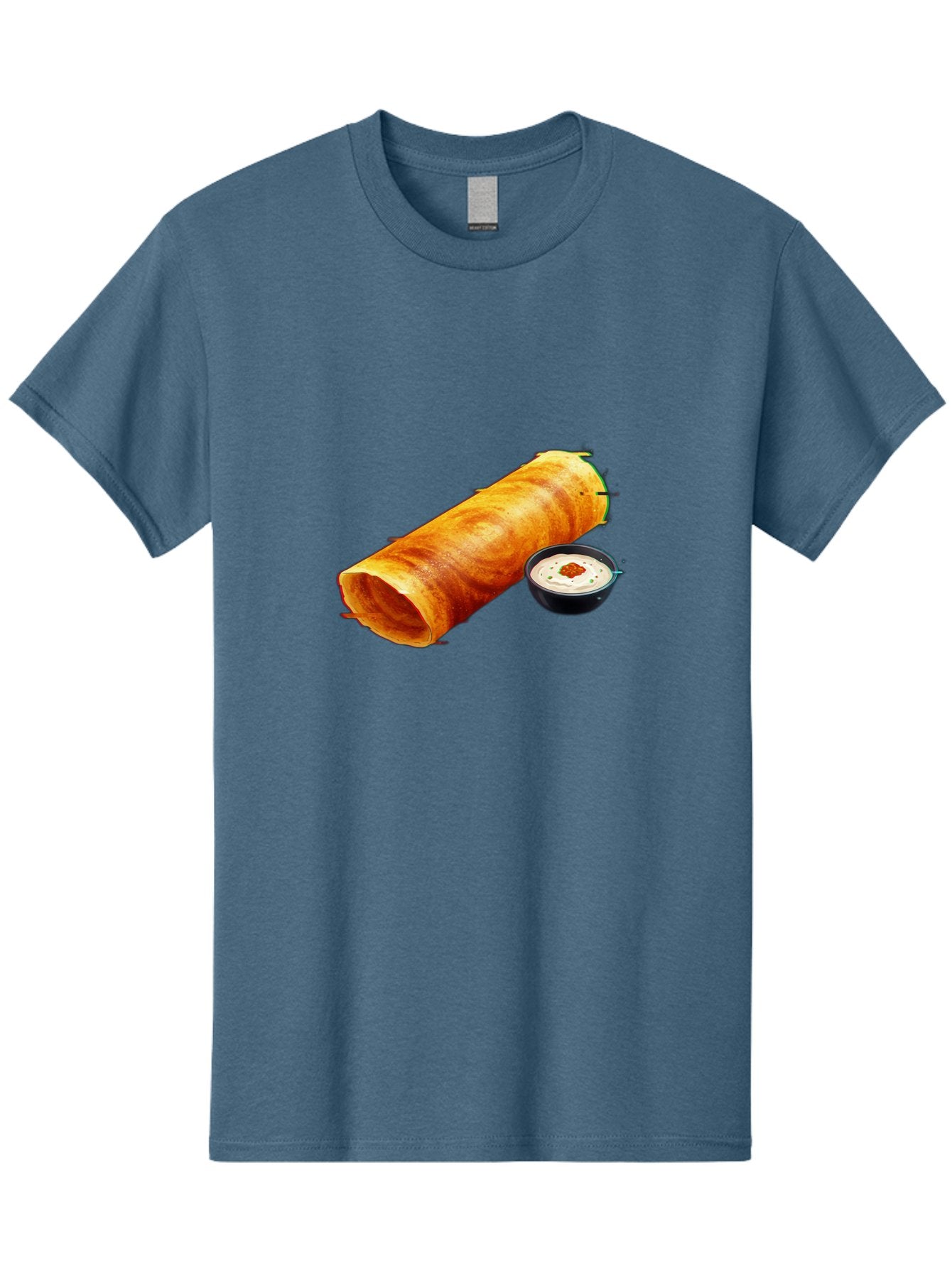 Chicken-Roll Men'S Graphic Tee, 100% Cotton, Comfortable Casual Summer Wear, Machine Washable, Masala Dosa, South Indian Cuisine, Dosa With Chutney, Indian Breakfast, Street Food, Traditional Recipe, Dosa Roll, Chutney Bowl, Crispy Dosa, Baa291 7