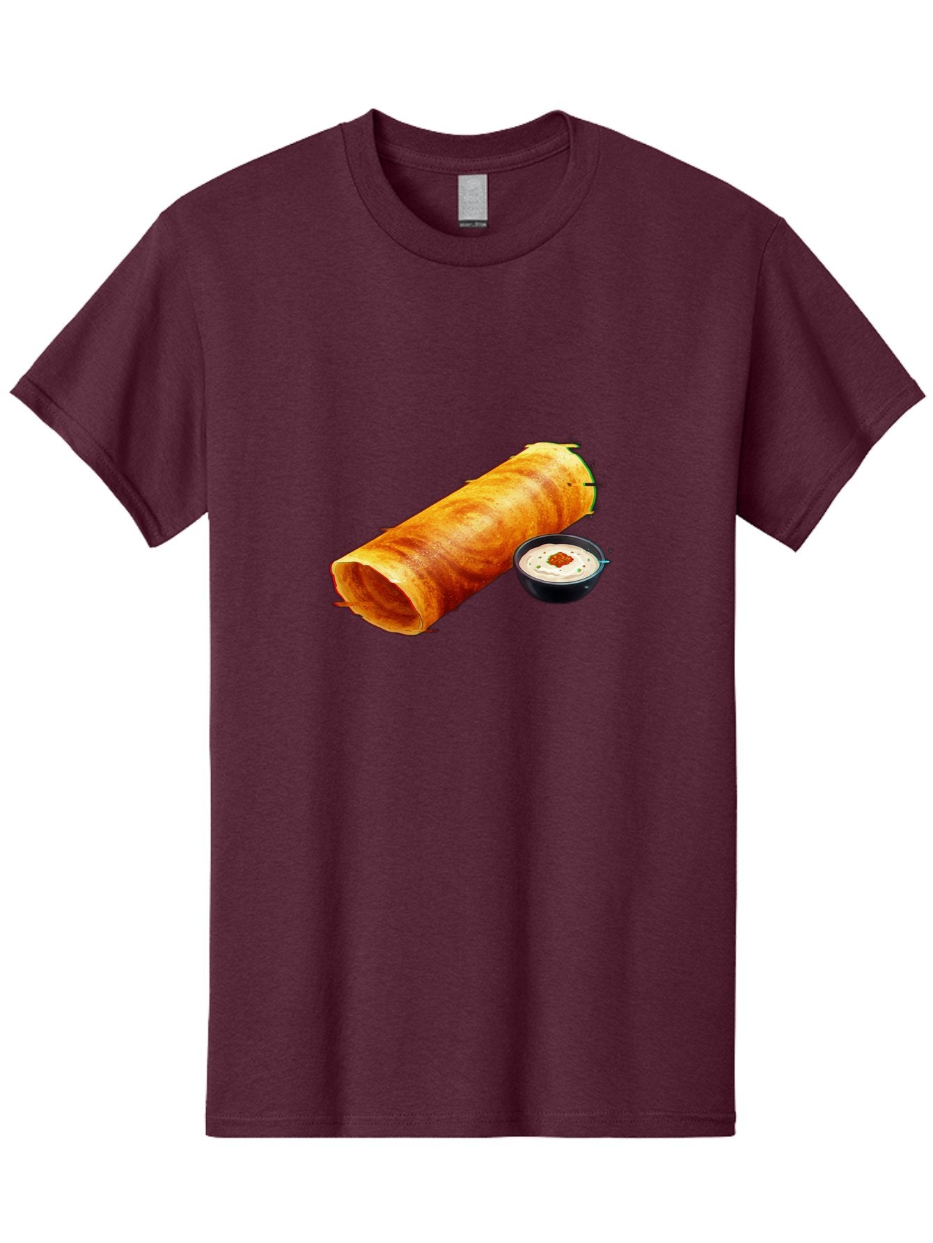 Chicken-Roll Men'S Graphic Tee, 100% Cotton, Comfortable Casual Summer Wear, Machine Washable, Masala Dosa, South Indian Cuisine, Dosa With Chutney, Indian Breakfast, Street Food, Traditional Recipe, Dosa Roll, Chutney Bowl, Crispy Dosa, Baa291 8