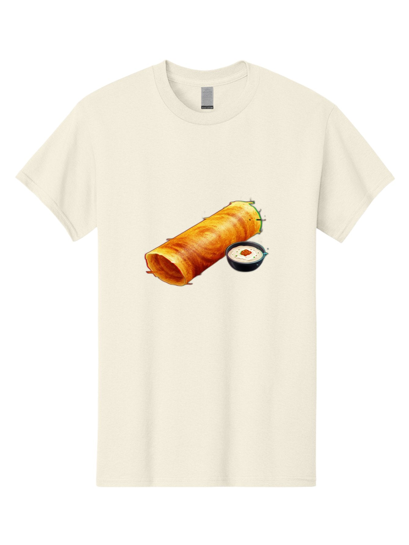 Chicken-Roll Men'S Graphic Tee, 100% Cotton, Comfortable Casual Summer Wear, Machine Washable, Masala Dosa, South Indian Cuisine, Dosa With Chutney, Indian Breakfast, Street Food, Traditional Recipe, Dosa Roll, Chutney Bowl, Crispy Dosa, Baa291 4