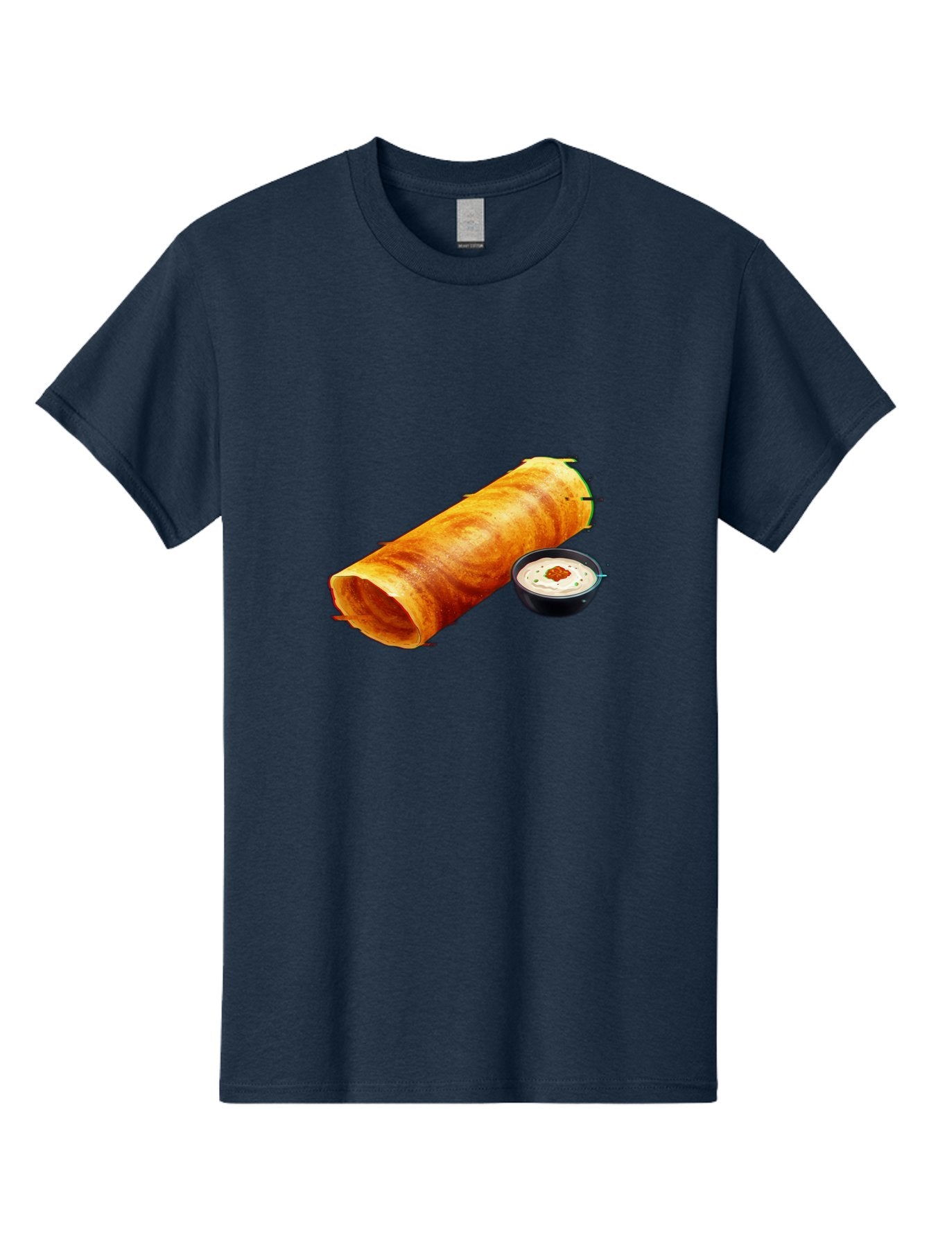 Chicken-Roll Men'S Graphic Tee, 100% Cotton, Comfortable Casual Summer Wear, Machine Washable, Masala Dosa, South Indian Cuisine, Dosa With Chutney, Indian Breakfast, Street Food, Traditional Recipe, Dosa Roll, Chutney Bowl, Crispy Dosa, Baa291 14