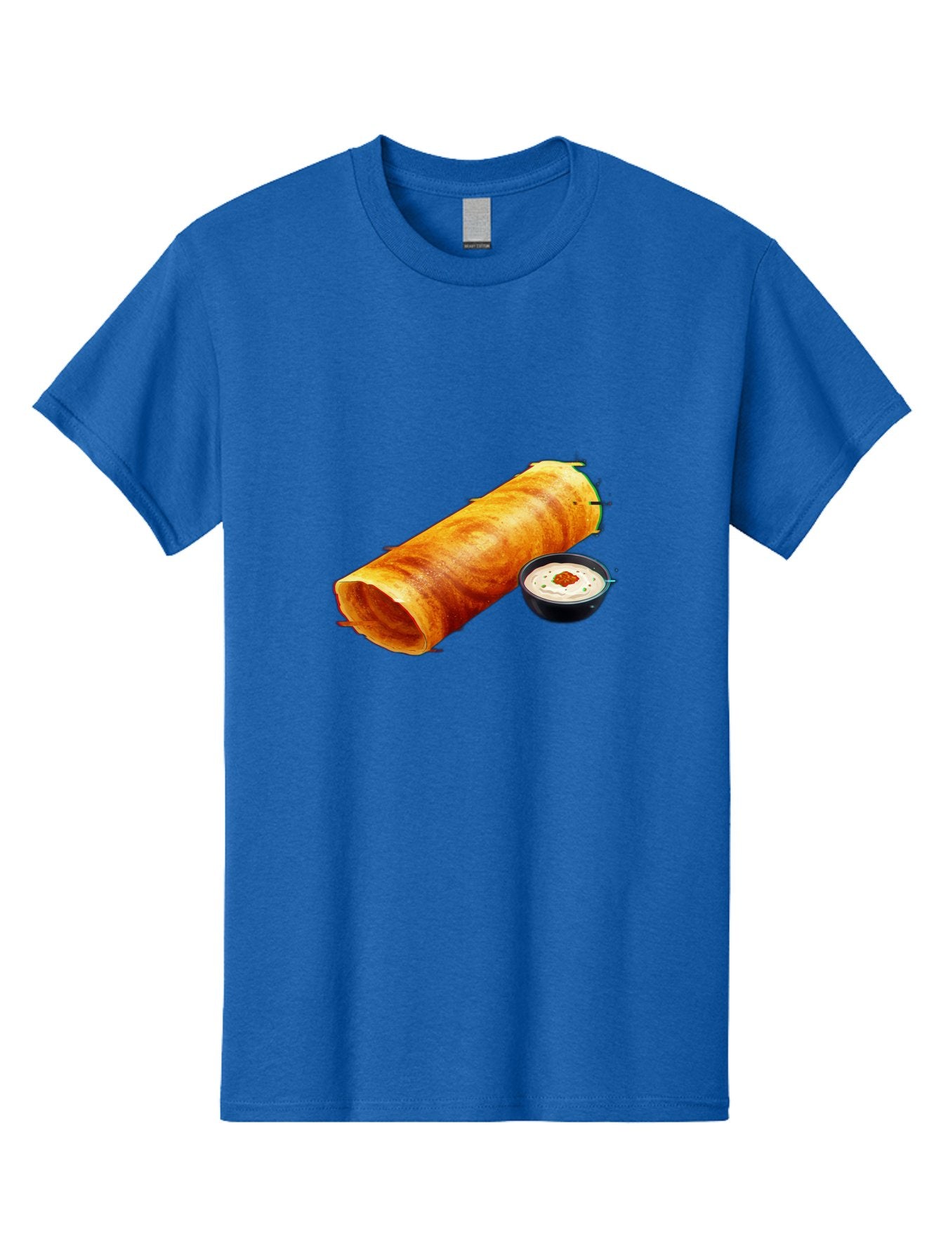 Chicken-Roll Men'S Graphic Tee, 100% Cotton, Comfortable Casual Summer Wear, Machine Washable, Masala Dosa, South Indian Cuisine, Dosa With Chutney, Indian Breakfast, Street Food, Traditional Recipe, Dosa Roll, Chutney Bowl, Crispy Dosa, Baa291