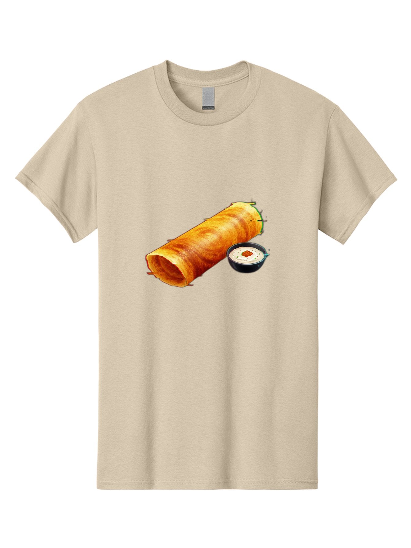Chicken-Roll Men'S Graphic Tee, 100% Cotton, Comfortable Casual Summer Wear, Machine Washable, Masala Dosa, South Indian Cuisine, Dosa With Chutney, Indian Breakfast, Street Food, Traditional Recipe, Dosa Roll, Chutney Bowl, Crispy Dosa, Baa291 11