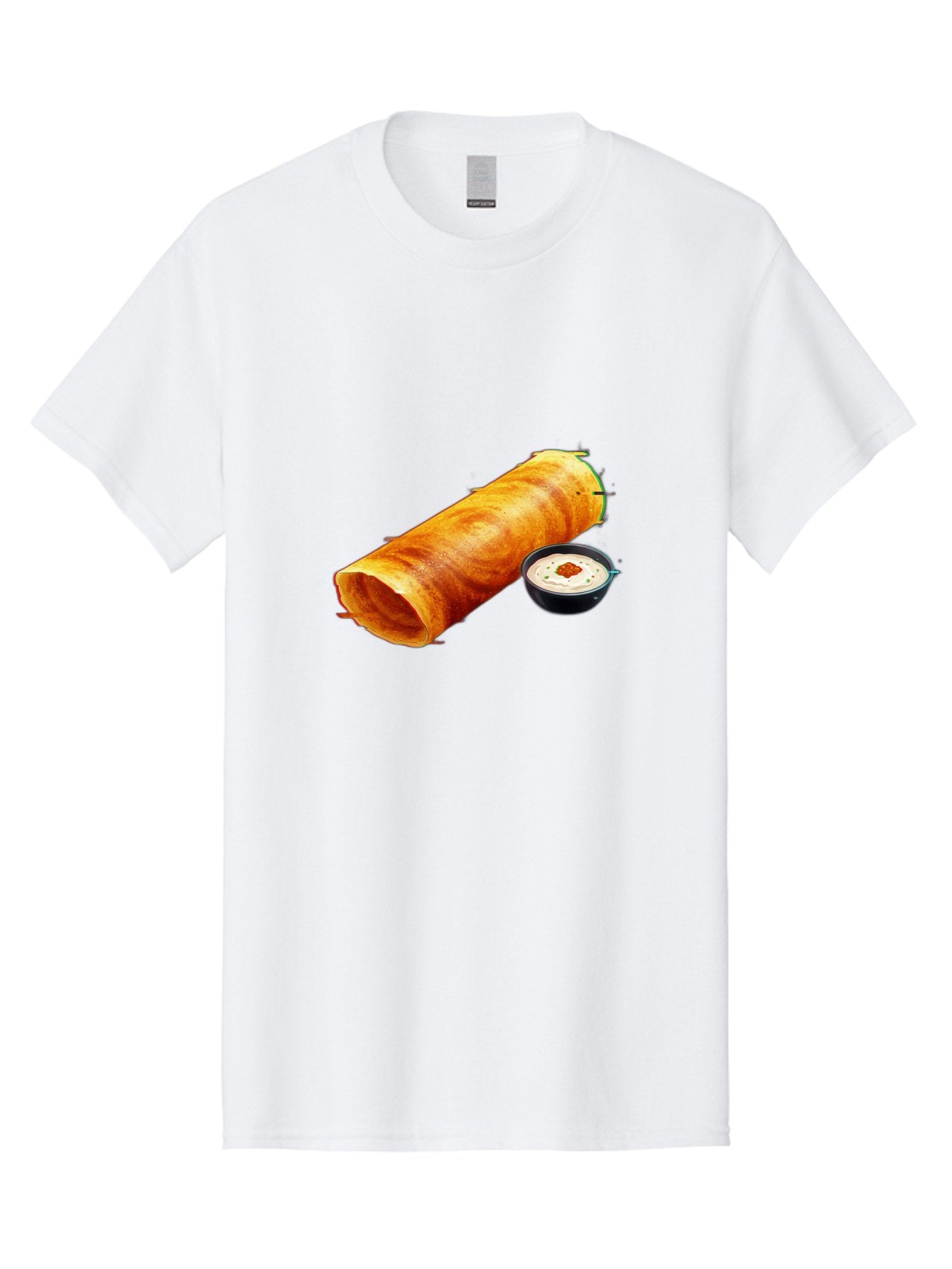 Chicken-Roll Men'S Graphic Tee, 100% Cotton, Comfortable Casual Summer Wear, Machine Washable, Masala Dosa, South Indian Cuisine, Dosa With Chutney, Indian Breakfast, Street Food, Traditional Recipe, Dosa Roll, Chutney Bowl, Crispy Dosa, Baa291 12
