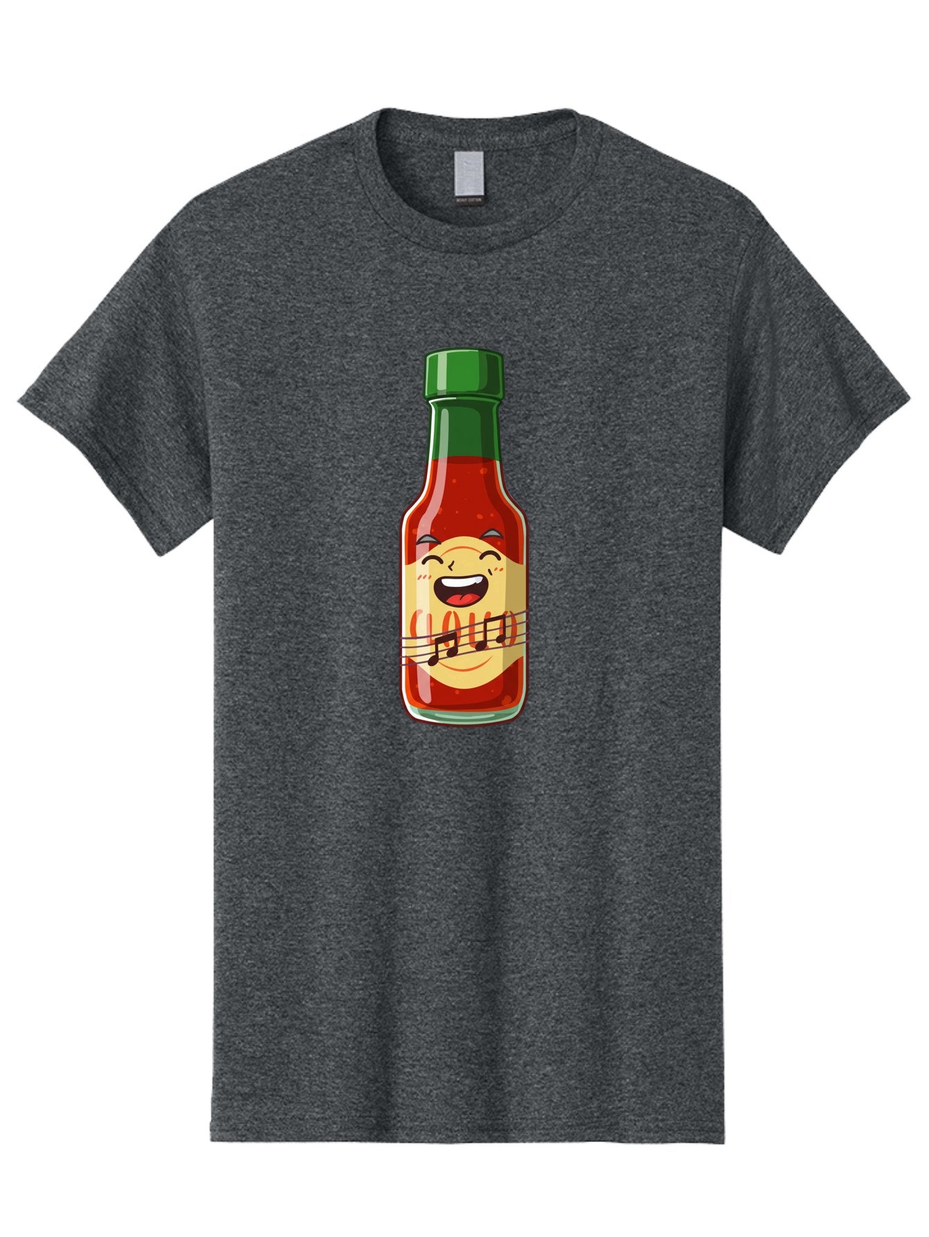 Chili-Sauce-Bottle Men'S Graphic Tee, 100% Cotton, Comfortable Casual Summer Wear, Machine Washable, Hot Sauce Bottle, Spicy Condiment, Cartoon Character, Laughing Face, Tabasco Sauce, Flavorful Food, Hot Pepper Sauce, Culinary Delight Baa292 7