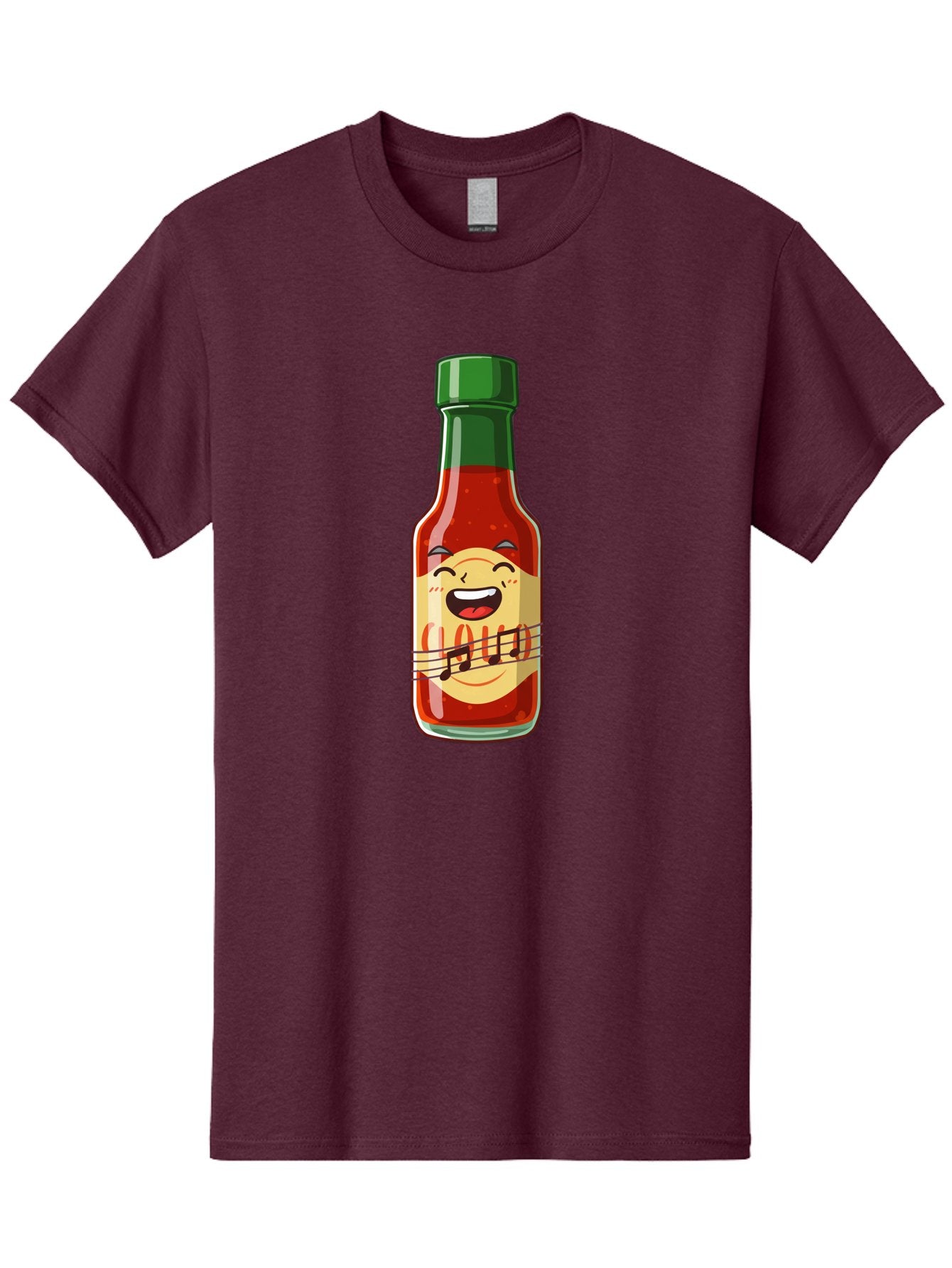 Chili-Sauce-Bottle Men'S Graphic Tee, 100% Cotton, Comfortable Casual Summer Wear, Machine Washable, Hot Sauce Bottle, Spicy Condiment, Cartoon Character, Laughing Face, Tabasco Sauce, Flavorful Food, Hot Pepper Sauce, Culinary Delight Baa292 9