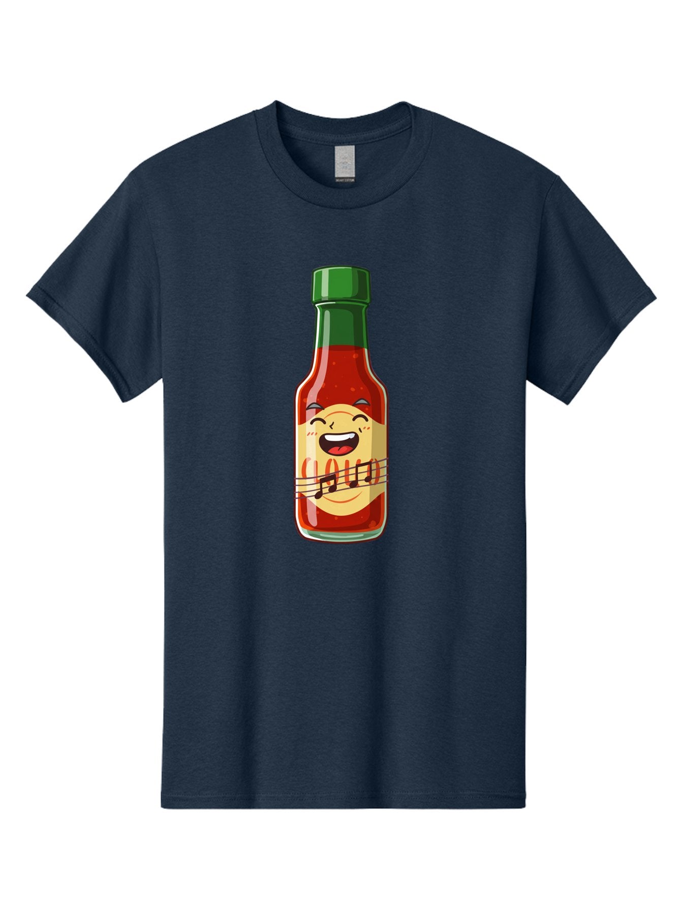 Chili-Sauce-Bottle Men'S Graphic Tee, 100% Cotton, Comfortable Casual Summer Wear, Machine Washable, Hot Sauce Bottle, Spicy Condiment, Cartoon Character, Laughing Face, Tabasco Sauce, Flavorful Food, Hot Pepper Sauce, Culinary Delight Baa292 12
