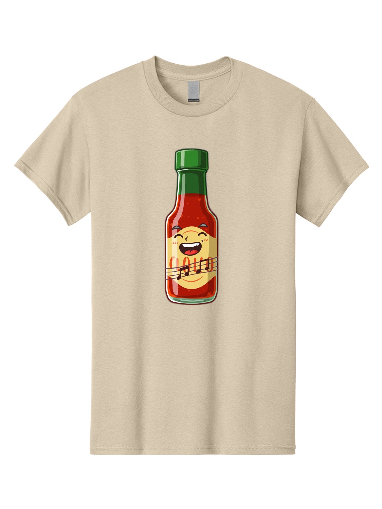 Chili-Sauce-Bottle Men'S Graphic Tee, 100% Cotton, Comfortable Casual Summer Wear, Machine Washable, Hot Sauce Bottle, Spicy Condiment, Cartoon Character, Laughing Face, Tabasco Sauce, Flavorful Food, Hot Pepper Sauce, Culinary Delight Baa292 4