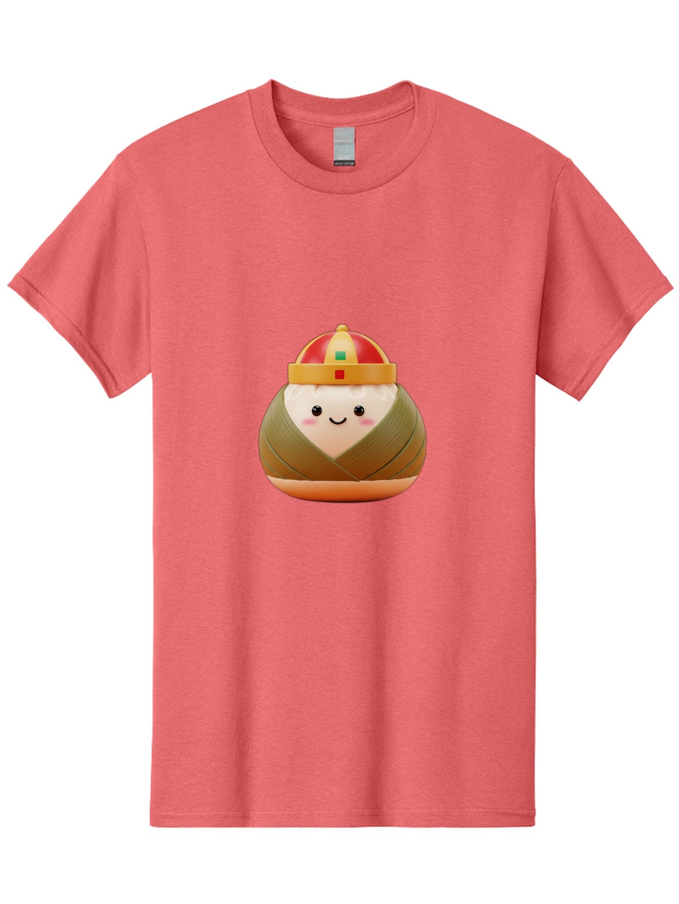 Chinese-Dumpling Men'S Graphic Tee, 100% Cotton, Comfortable Casual Summer Wear, Machine Washable, Kawaii Sushi, Cartoon Food, Adorable Mascot, Japanese Cuisine, Smiling Face, Cute Character, Digital Illustration, Kawaii Culture, Manga Style, Baa293 9
