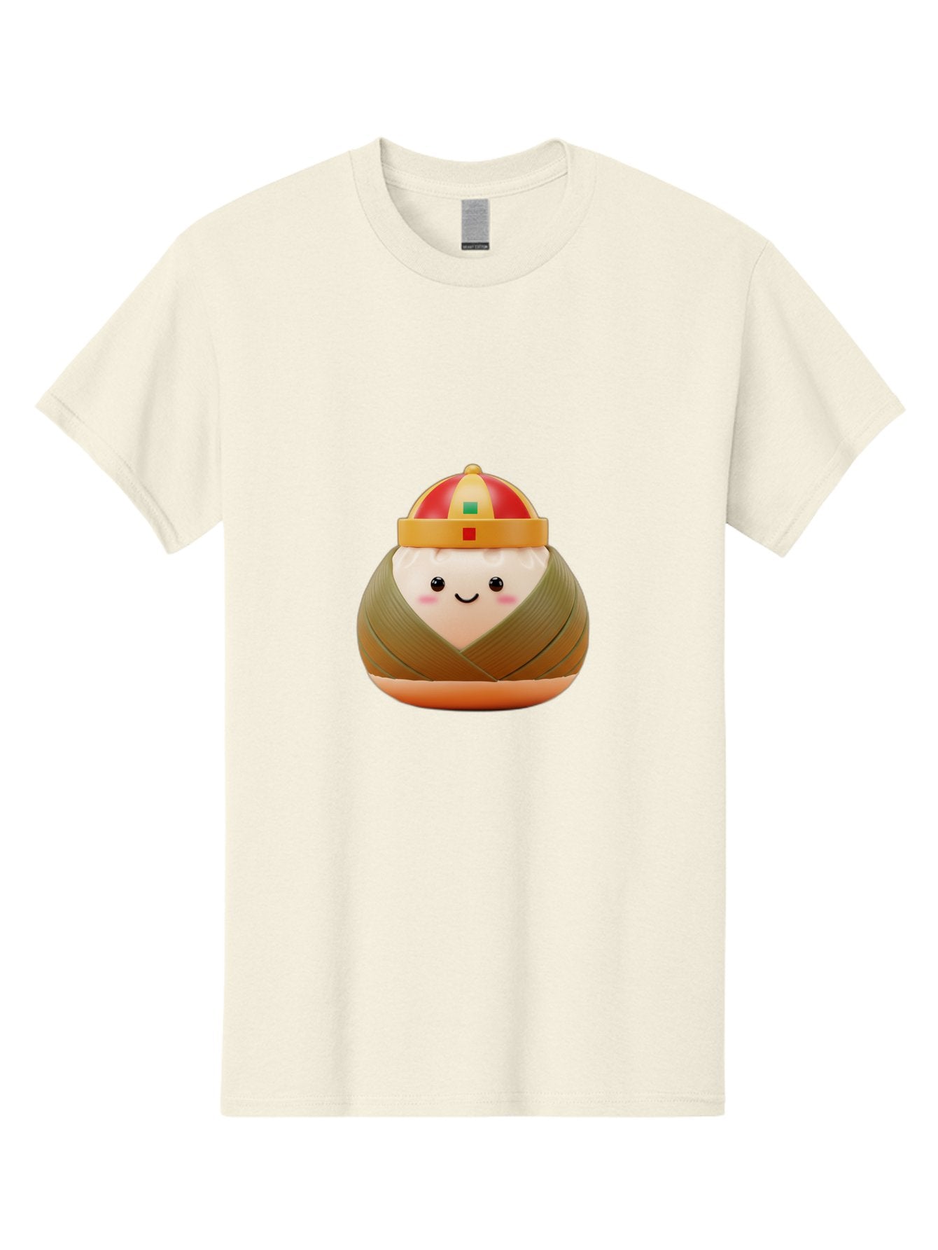 Chinese-Dumpling Men'S Graphic Tee, 100% Cotton, Comfortable Casual Summer Wear, Machine Washable, Kawaii Sushi, Cartoon Food, Adorable Mascot, Japanese Cuisine, Smiling Face, Cute Character, Digital Illustration, Kawaii Culture, Manga Style, Baa293 3
