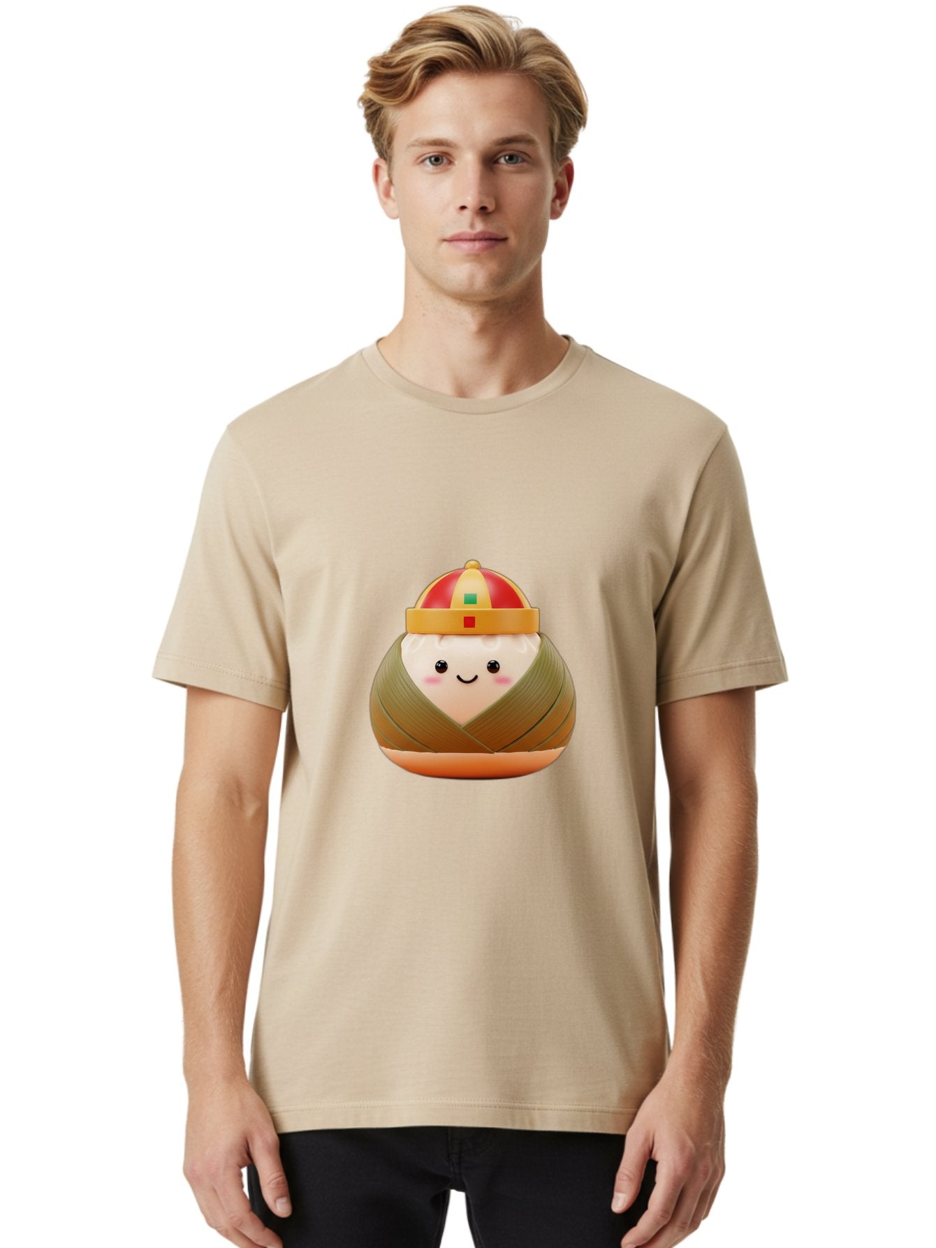 Chinese-Dumpling Men'S Graphic Tee, 100% Cotton, Comfortable Casual Summer Wear, Machine Washable, Kawaii Sushi, Cartoon Food, Adorable Mascot, Japanese Cuisine, Smiling Face, Cute Character, Digital Illustration, Kawaii Culture, Manga Style, Baa293 18