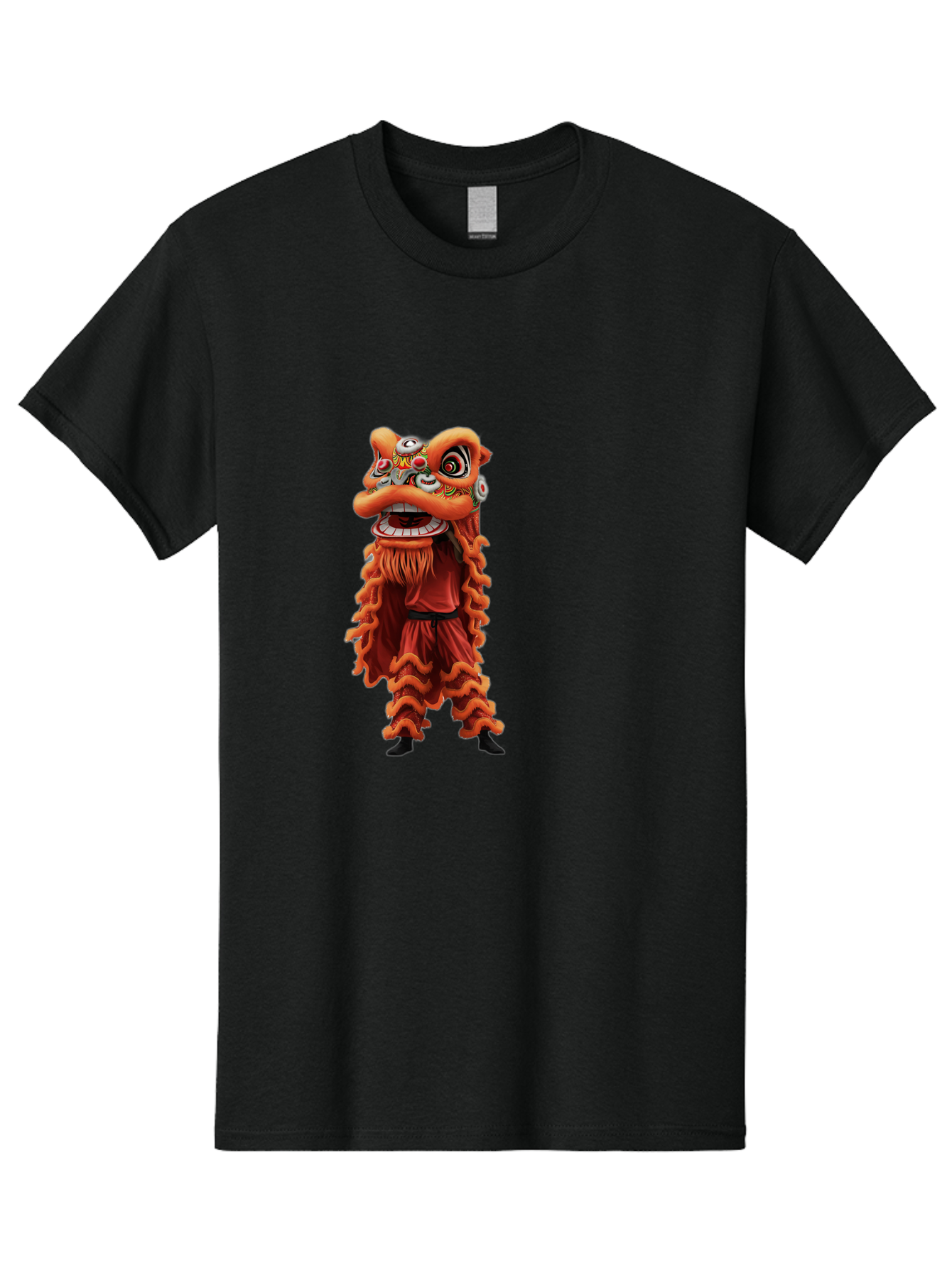 Chinese-Lion-Dance-Costume Men'S Graphic Tee, 100% Cotton, Comfortable Casual Summer Wear, Machine Washable, Chinese Lion Dance, Traditional Costume, Cultural Heritage, Mythical Creature, Vibrant Colors, Lively Performance, Intricate Design, Baa294 29