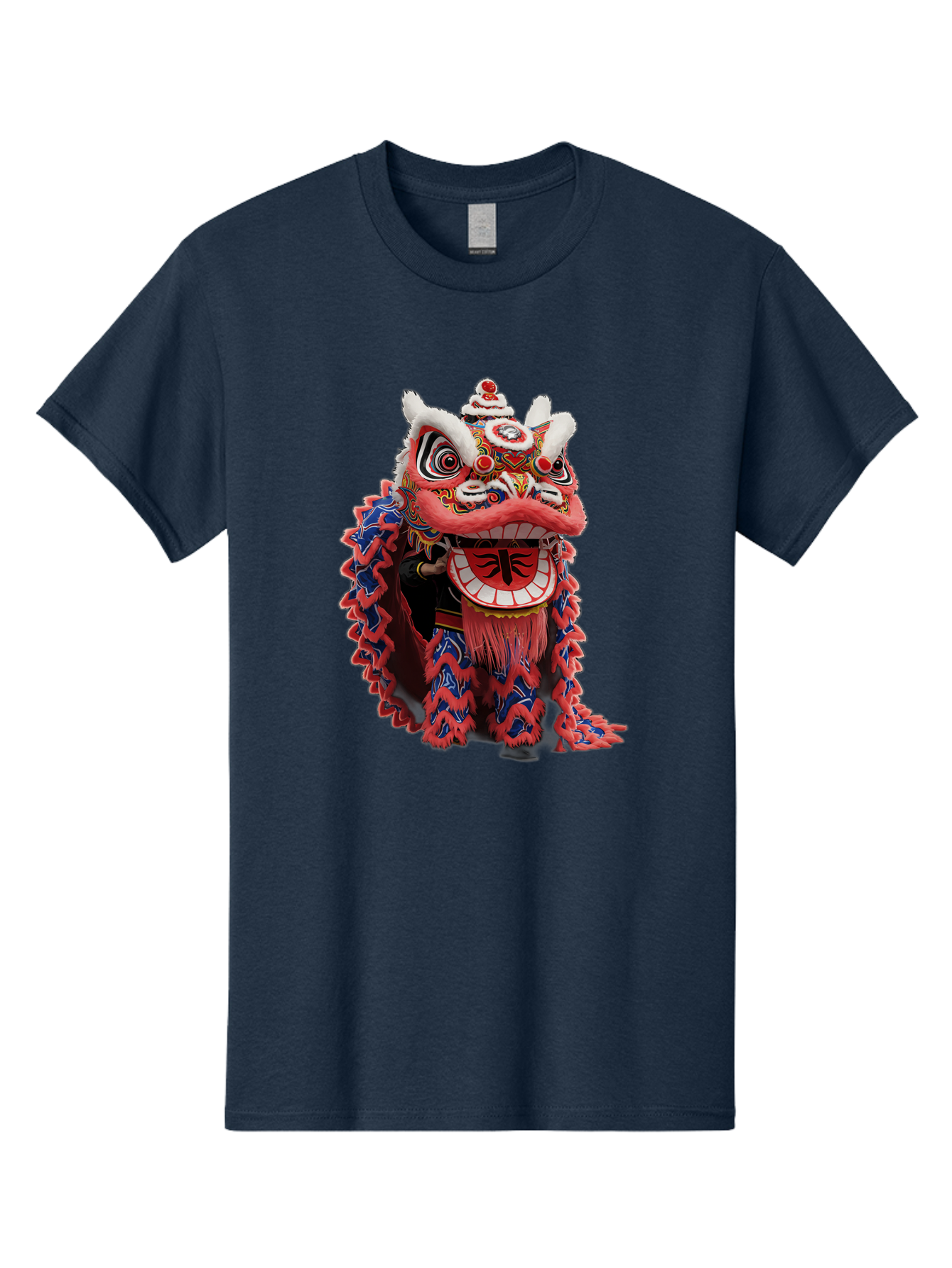 Chinese-Lion-Dance-Head Men'S Graphic Tee, 100% Cotton, Comfortable Casual Summer Wear, Machine Washable, Lion Dance Costume, Traditional Chinese Lion, Cultural Heritage, Festive Celebrations, Vibrant Colors, Intricate Designs, Baa295 29