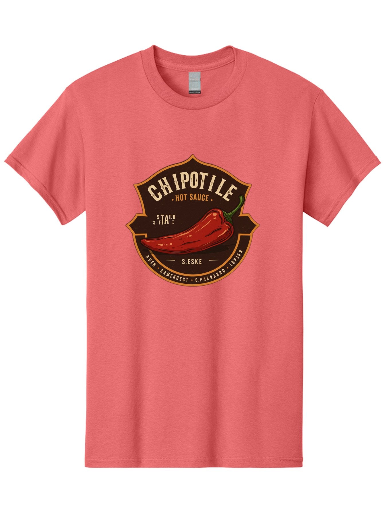 Chipotle-Hot-Sauce Men'S Graphic Tee, 100% Cotton, Comfortable Casual Summer Wear, Machine Washable, Chipotle Pepper, Hot Sauce, Spicy Food, Red Pepper, Condiment, Gourmet Sauce, Savory Flavor, Smoky Heat, Fiery Taste, Spicy Condiment Baa297 10