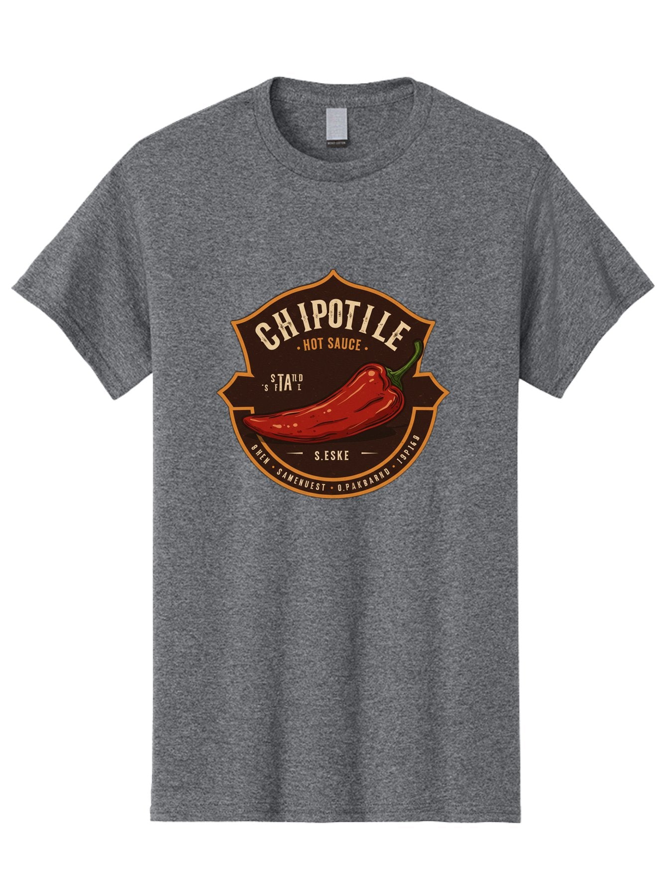 Chipotle-Hot-Sauce Men'S Graphic Tee, 100% Cotton, Comfortable Casual Summer Wear, Machine Washable, Chipotle Pepper, Hot Sauce, Spicy Food, Red Pepper, Condiment, Gourmet Sauce, Savory Flavor, Smoky Heat, Fiery Taste, Spicy Condiment Baa297 8