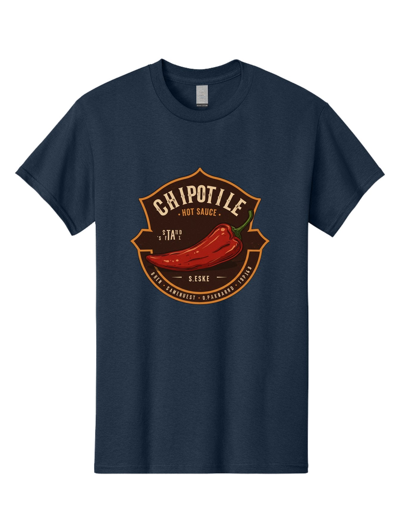 Chipotle-Hot-Sauce Men'S Graphic Tee, 100% Cotton, Comfortable Casual Summer Wear, Machine Washable, Chipotle Pepper, Hot Sauce, Spicy Food, Red Pepper, Condiment, Gourmet Sauce, Savory Flavor, Smoky Heat, Fiery Taste, Spicy Condiment Baa297