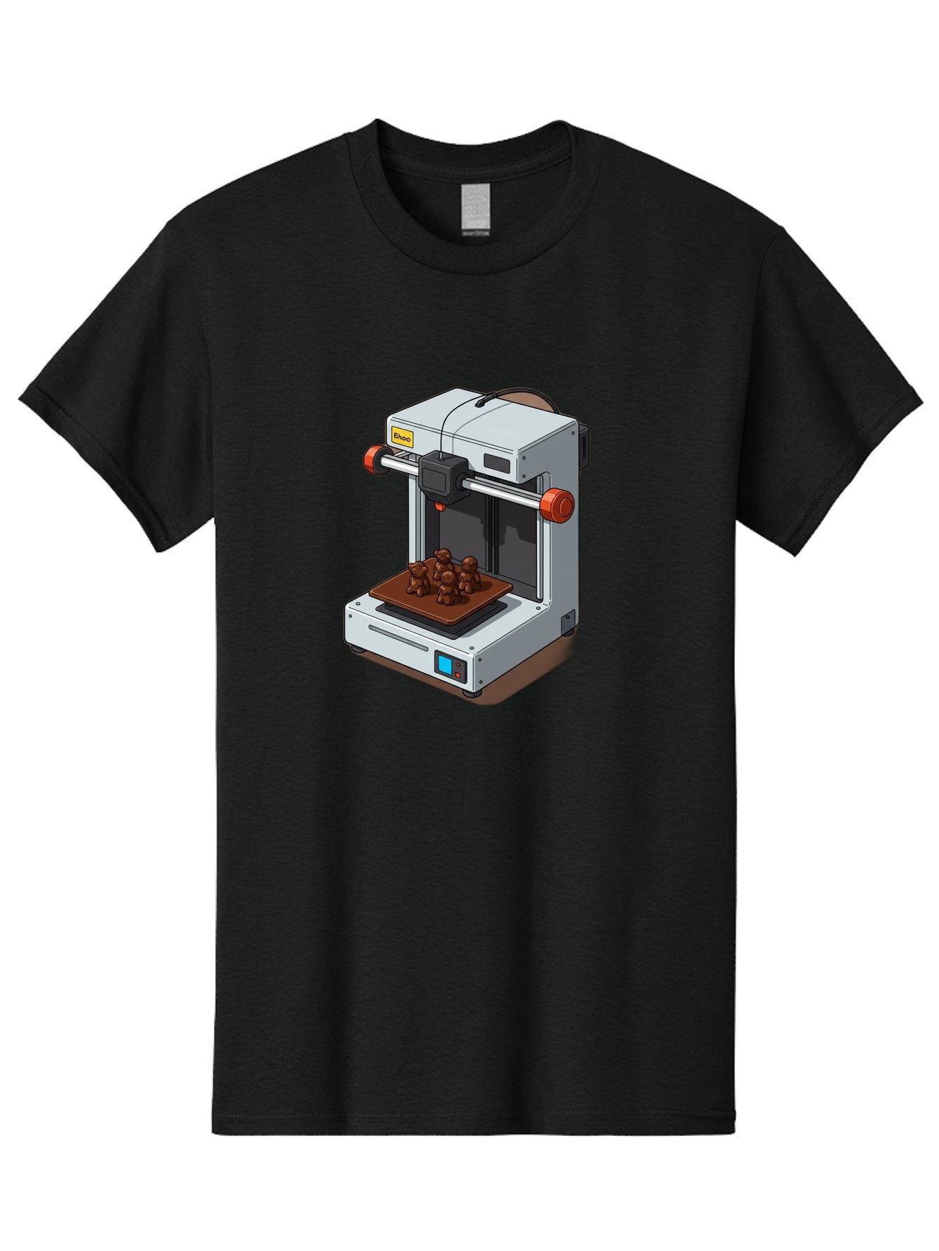 Choco-3D-Printer Men'S Graphic Tee, 100% Cotton, Comfortable Casual Summer Wear, Machine Washable, 3D Printing Technology, Additive Manufacturing, Chocolate Printing, 3D Chocolate Printer, Makergear, Digital Fabrication, Prototype Development, Baa298 9