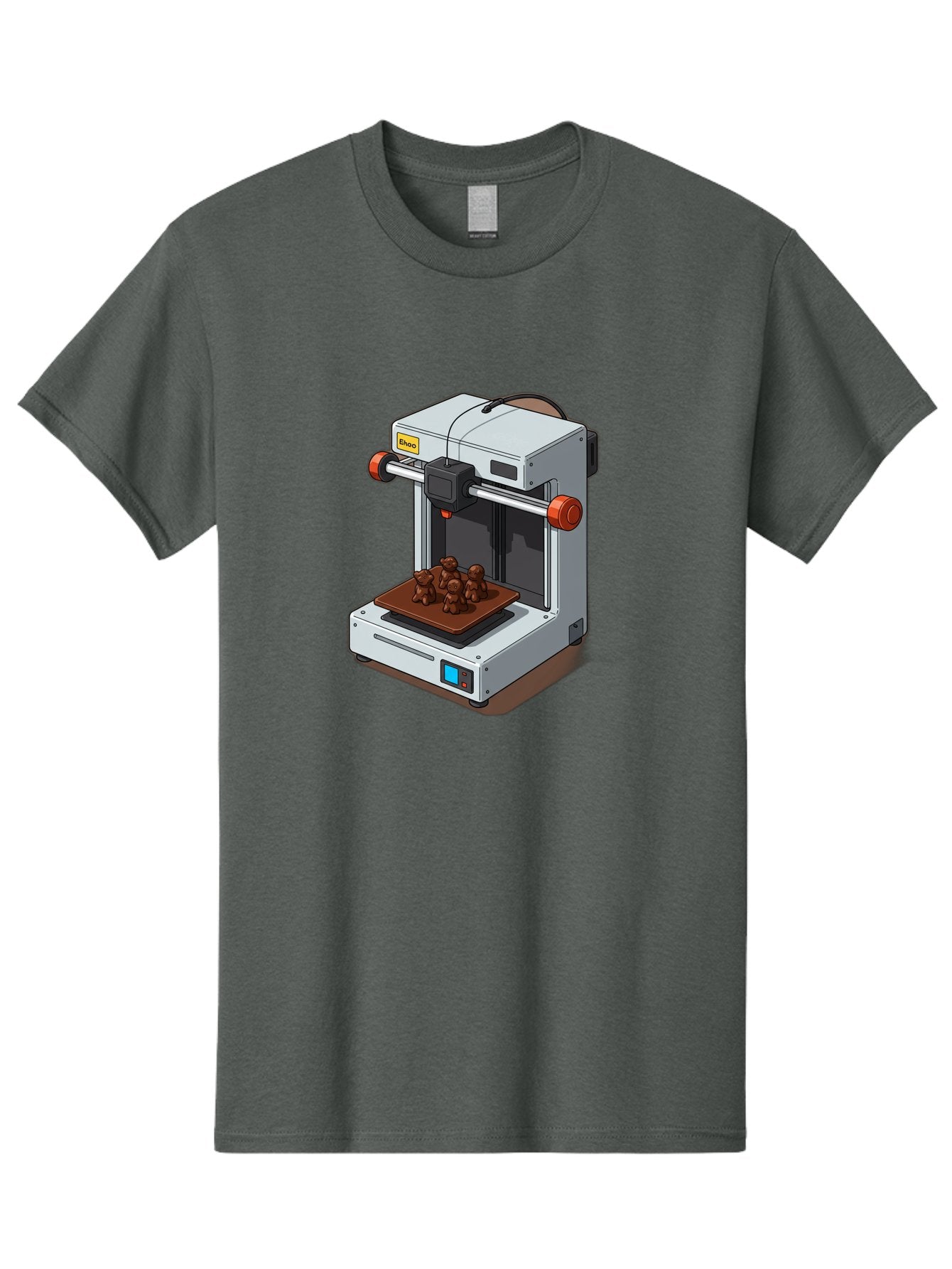 Choco-3D-Printer Men'S Graphic Tee, 100% Cotton, Comfortable Casual Summer Wear, Machine Washable, 3D Printing Technology, Additive Manufacturing, Chocolate Printing, 3D Chocolate Printer, Makergear, Digital Fabrication, Prototype Development, Baa298 8