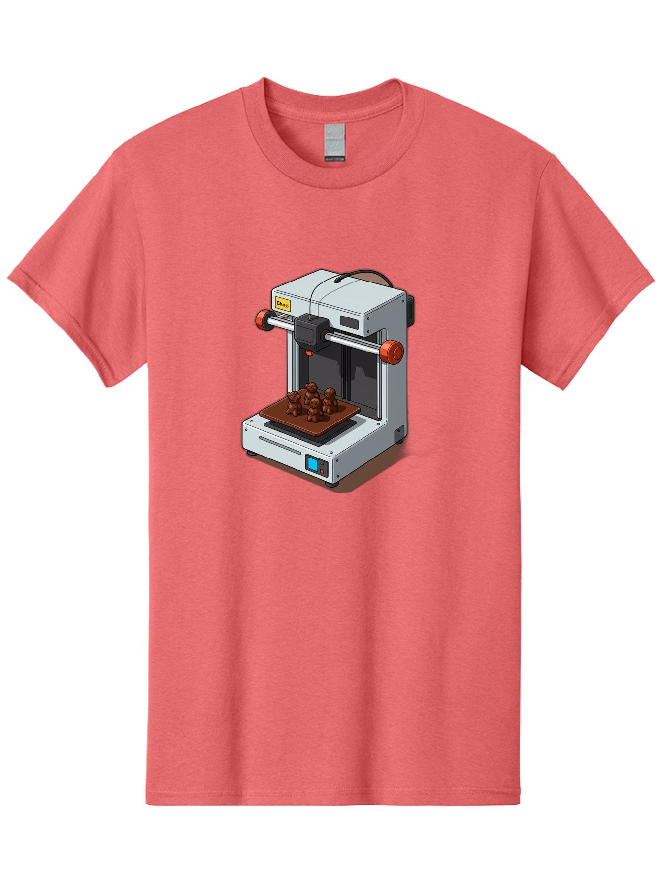 Choco-3D-Printer Men'S Graphic Tee, 100% Cotton, Comfortable Casual Summer Wear, Machine Washable, 3D Printing Technology, Additive Manufacturing, Chocolate Printing, 3D Chocolate Printer, Makergear, Digital Fabrication, Prototype Development, Baa298 5