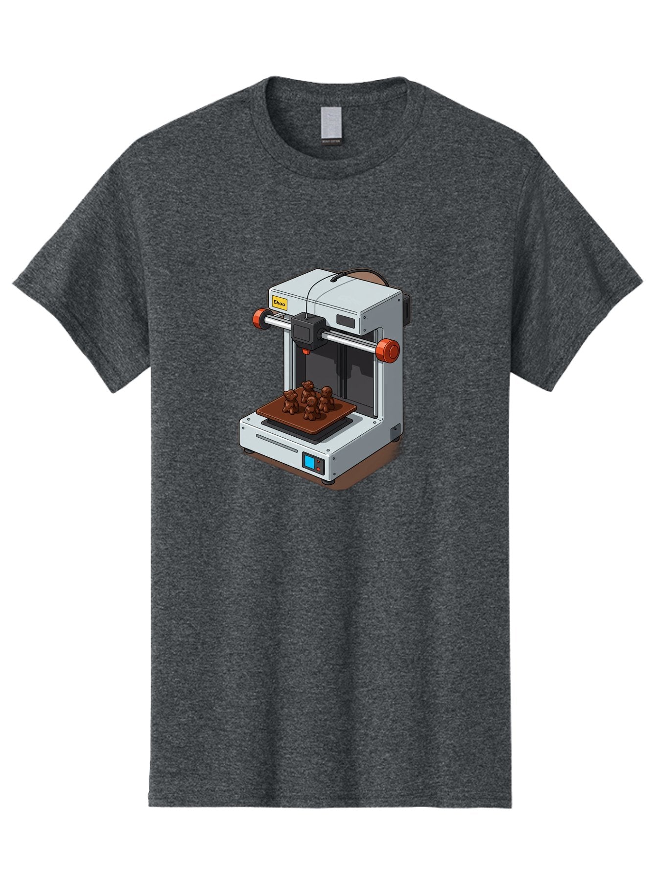 Choco-3D-Printer Men'S Graphic Tee, 100% Cotton, Comfortable Casual Summer Wear, Machine Washable, 3D Printing Technology, Additive Manufacturing, Chocolate Printing, 3D Chocolate Printer, Makergear, Digital Fabrication, Prototype Development, Baa298