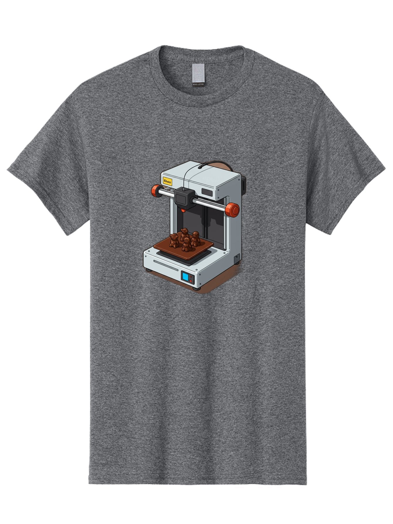 Choco-3D-Printer Men'S Graphic Tee, 100% Cotton, Comfortable Casual Summer Wear, Machine Washable, 3D Printing Technology, Additive Manufacturing, Chocolate Printing, 3D Chocolate Printer, Makergear, Digital Fabrication, Prototype Development, Baa298 7