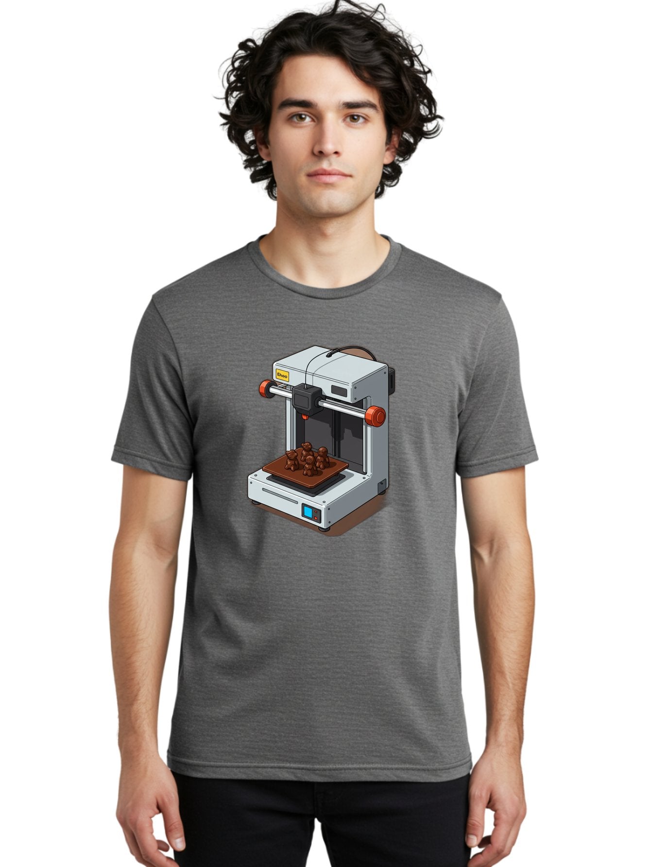 Choco-3D-Printer Men'S Graphic Tee, 100% Cotton, Comfortable Casual Summer Wear, Machine Washable, 3D Printing Technology, Additive Manufacturing, Chocolate Printing, 3D Chocolate Printer, Makergear, Digital Fabrication, Prototype Development, Baa298 16