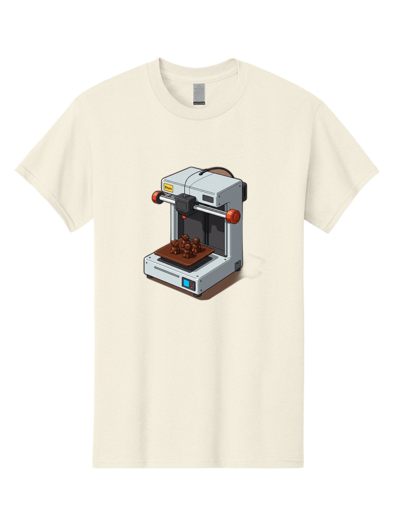 Choco-3D-Printer Men'S Graphic Tee, 100% Cotton, Comfortable Casual Summer Wear, Machine Washable, 3D Printing Technology, Additive Manufacturing, Chocolate Printing, 3D Chocolate Printer, Makergear, Digital Fabrication, Prototype Development, Baa298