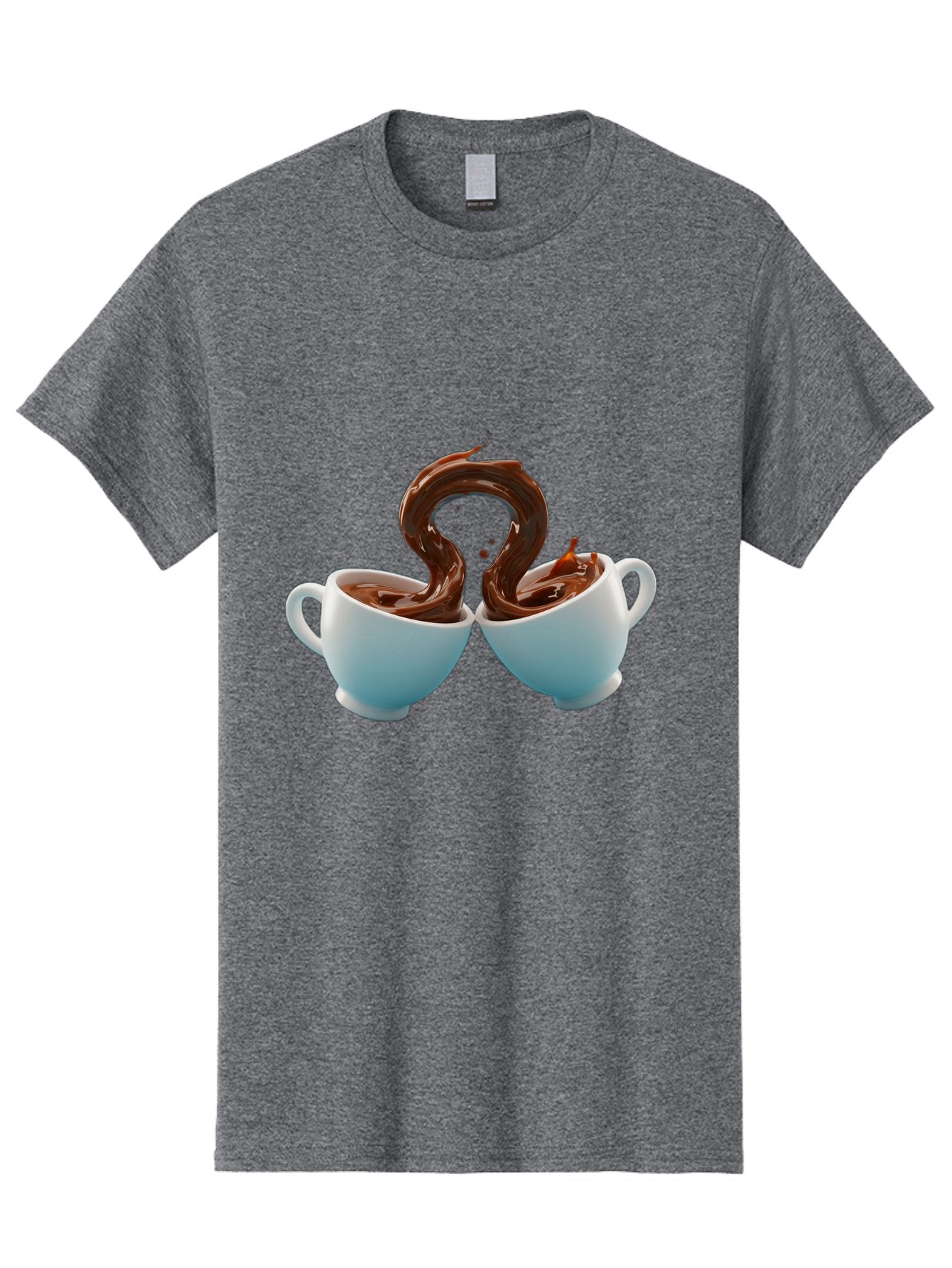 Chocolate-Cups Men'S Graphic Tee, 100% Cotton, Comfortable Casual Summer Wear, Machine Washable, Hot Chocolate, Luxury Hot Chocolate, Rich Chocolate, Flowing Chocolate, Chocolate Splash, Hot Chocolate Cups, White Cup, Delicious Hot Chocolate, Baa299 15