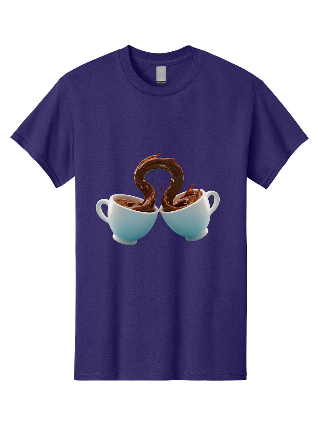 Chocolate-Cups Men'S Graphic Tee, 100% Cotton, Comfortable Casual Summer Wear, Machine Washable, Hot Chocolate, Luxury Hot Chocolate, Rich Chocolate, Flowing Chocolate, Chocolate Splash, Hot Chocolate Cups, White Cup, Delicious Hot Chocolate, Baa299 5