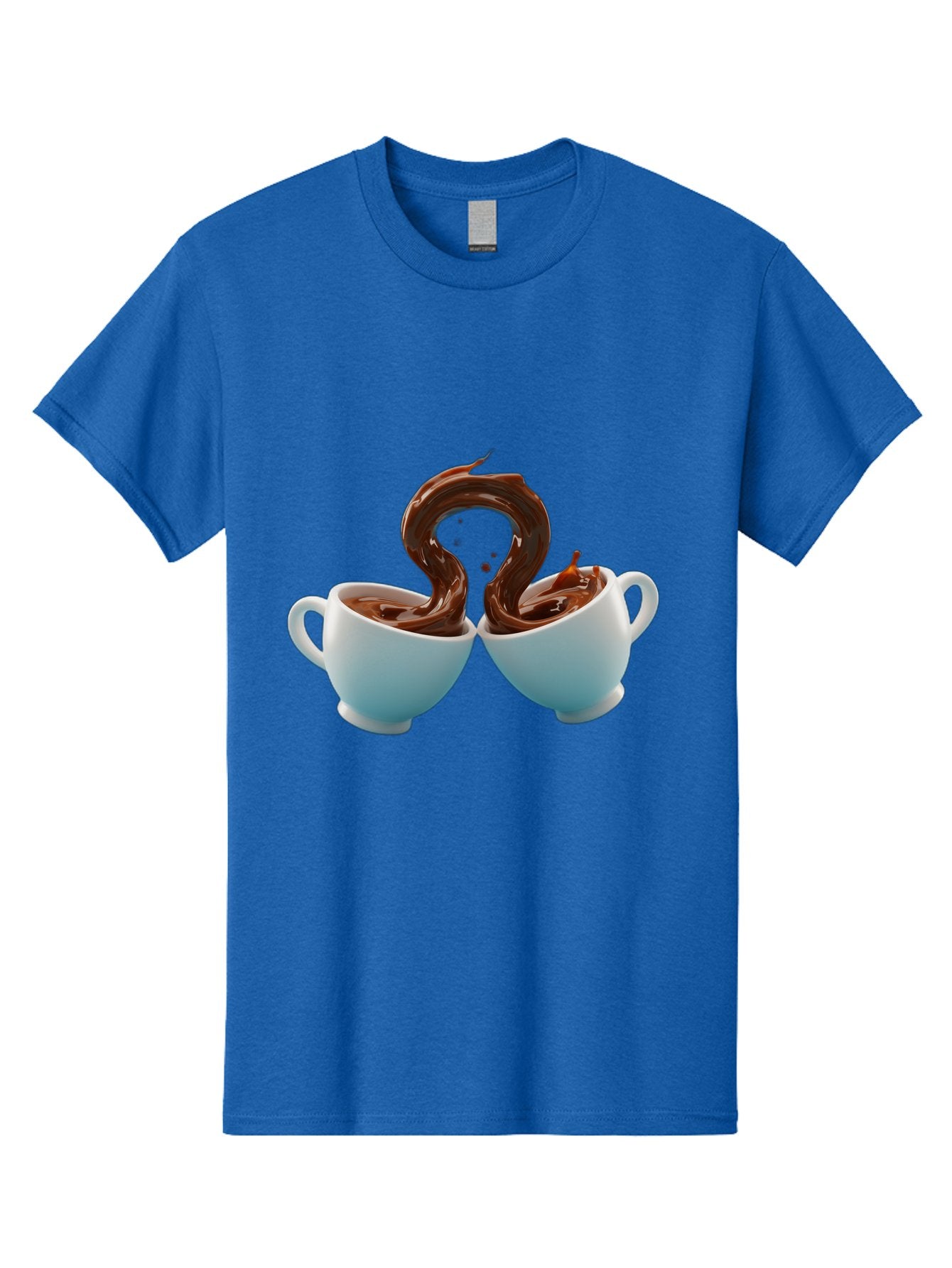 Chocolate-Cups Men'S Graphic Tee, 100% Cotton, Comfortable Casual Summer Wear, Machine Washable, Hot Chocolate, Luxury Hot Chocolate, Rich Chocolate, Flowing Chocolate, Chocolate Splash, Hot Chocolate Cups, White Cup, Delicious Hot Chocolate, Baa299 13