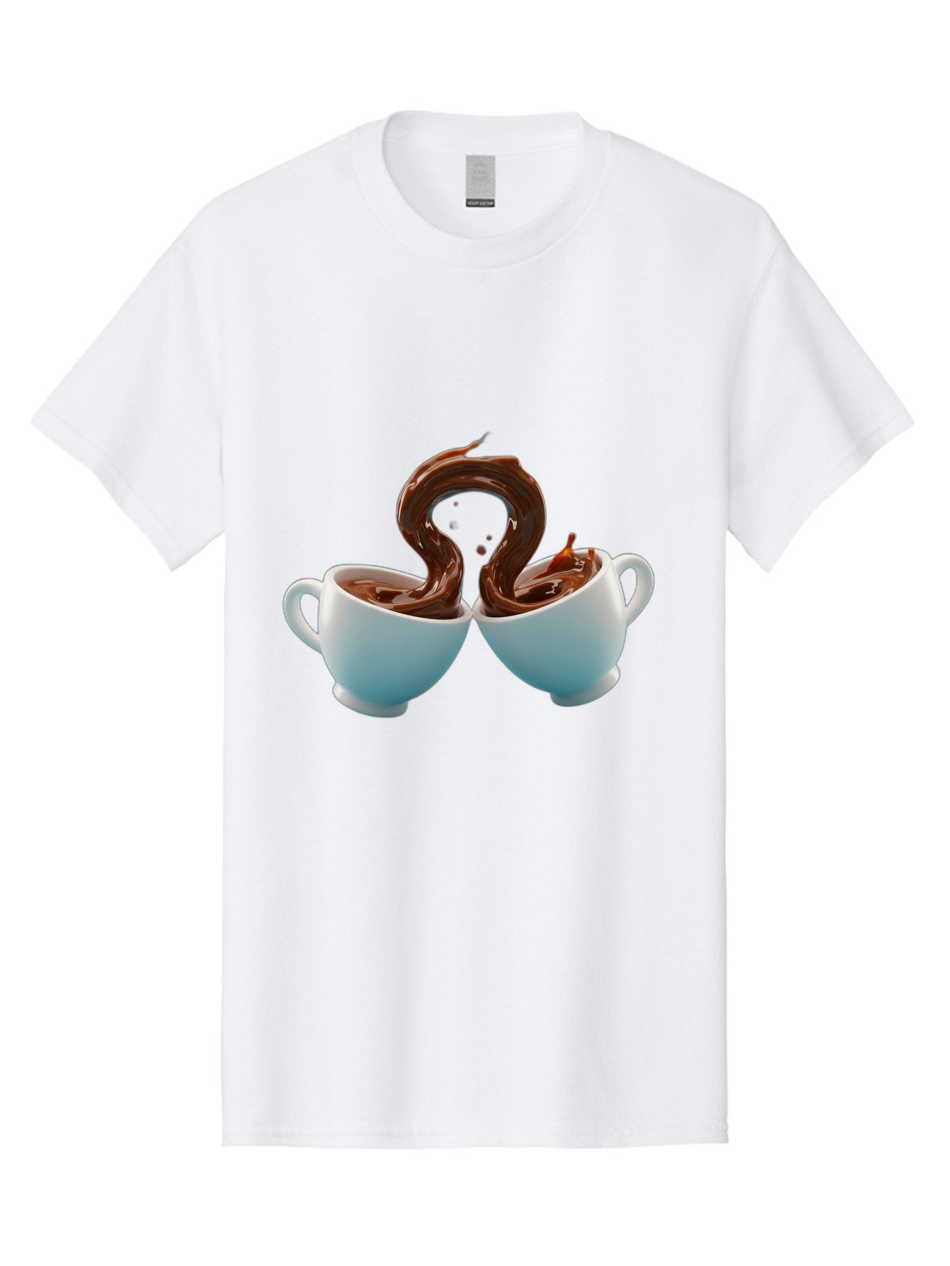 Chocolate-Cups Men'S Graphic Tee, 100% Cotton, Comfortable Casual Summer Wear, Machine Washable, Hot Chocolate, Luxury Hot Chocolate, Rich Chocolate, Flowing Chocolate, Chocolate Splash, Hot Chocolate Cups, White Cup, Delicious Hot Chocolate, Baa299 11