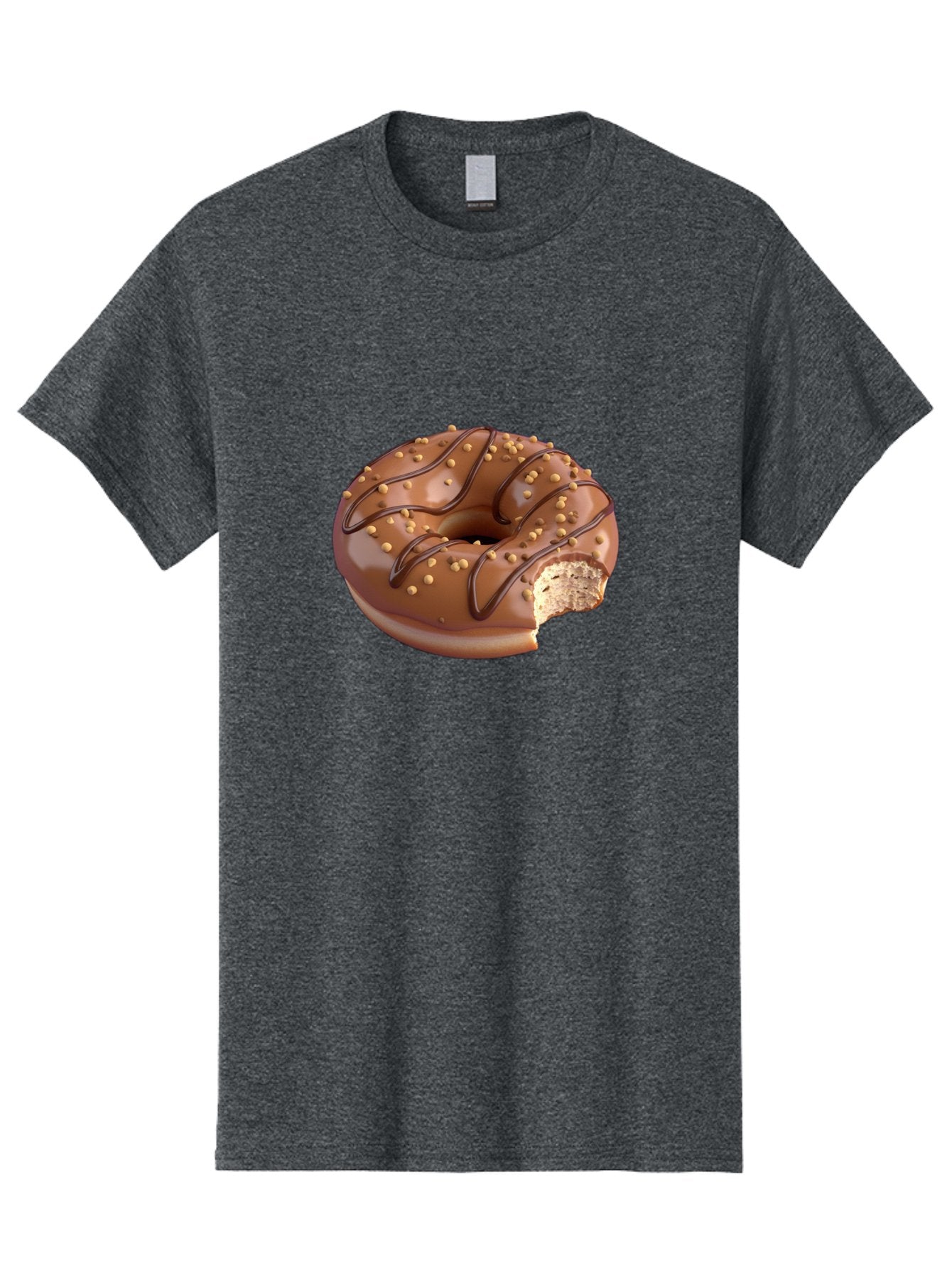 Chocolate-Donut-2 Men'S Graphic Tee, 100% Cotton, Comfortable Casual Summer Wear, Machine Washable, Chocolate Donut, Chocolate Frosting, Donut With Nuts, Chocolate Glaze, Donut With Sprinkles, Sweet Treat, Baked Goods, Doughnut Delight, Baa301 12