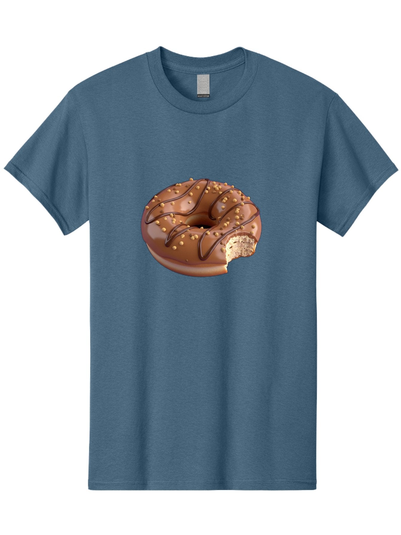 Chocolate-Donut-2 Men'S Graphic Tee, 100% Cotton, Comfortable Casual Summer Wear, Machine Washable, Chocolate Donut, Chocolate Frosting, Donut With Nuts, Chocolate Glaze, Donut With Sprinkles, Sweet Treat, Baked Goods, Doughnut Delight, Baa301 14
