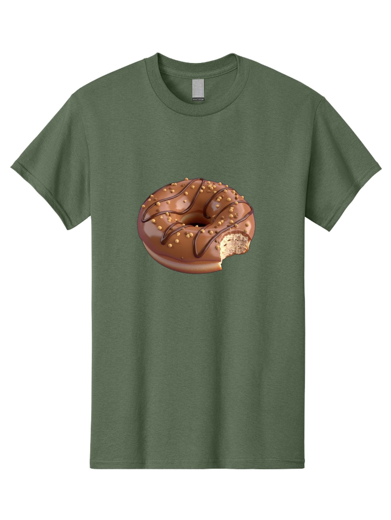Chocolate-Donut-2 Men'S Graphic Tee, 100% Cotton, Comfortable Casual Summer Wear, Machine Washable, Chocolate Donut, Chocolate Frosting, Donut With Nuts, Chocolate Glaze, Donut With Sprinkles, Sweet Treat, Baked Goods, Doughnut Delight, Baa301 9