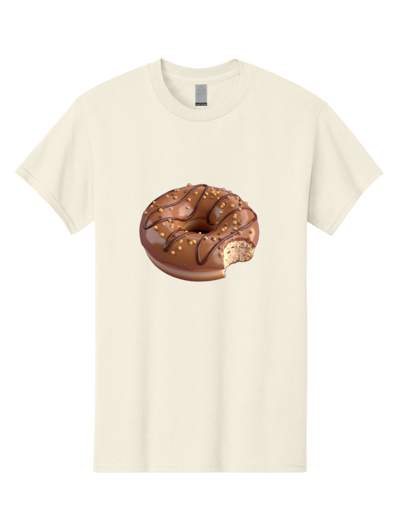 Chocolate-Donut-2 Men'S Graphic Tee, 100% Cotton, Comfortable Casual Summer Wear, Machine Washable, Chocolate Donut, Chocolate Frosting, Donut With Nuts, Chocolate Glaze, Donut With Sprinkles, Sweet Treat, Baked Goods, Doughnut Delight, Baa301 4