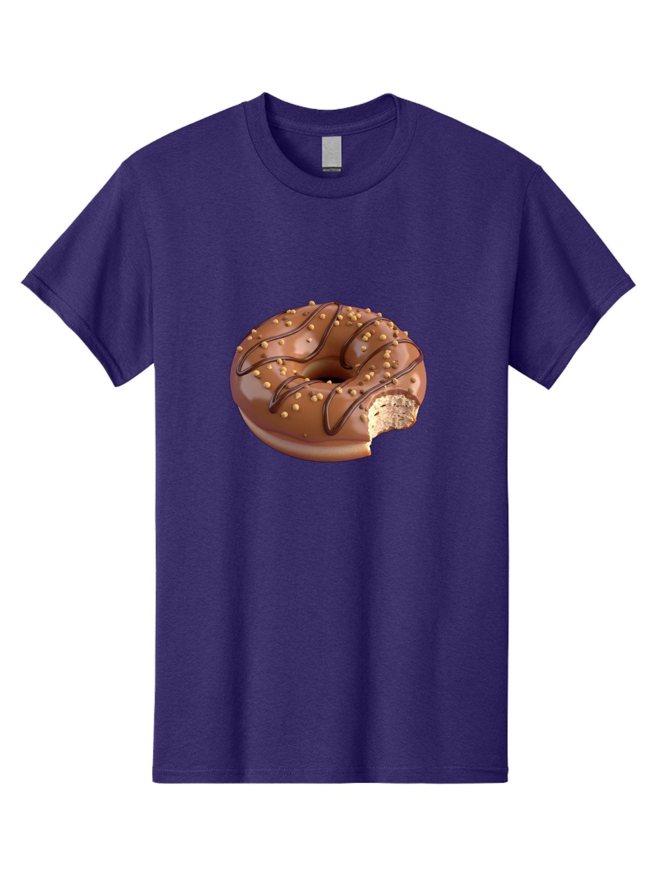 Chocolate-Donut-2 Men'S Graphic Tee, 100% Cotton, Comfortable Casual Summer Wear, Machine Washable, Chocolate Donut, Chocolate Frosting, Donut With Nuts, Chocolate Glaze, Donut With Sprinkles, Sweet Treat, Baked Goods, Doughnut Delight, Baa301 11
